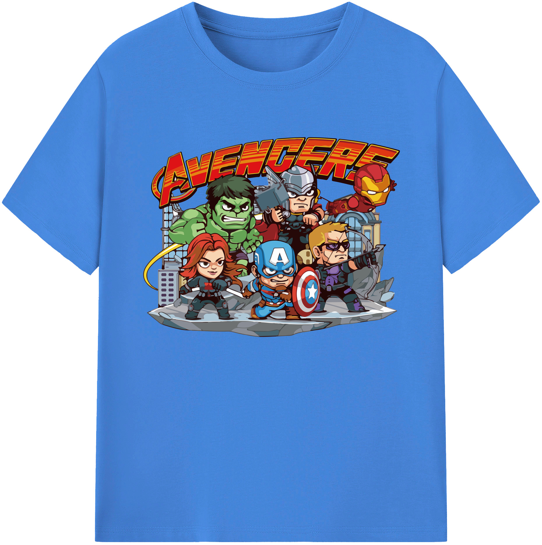 （画像用） アベンジャーズ The Avengers 綿100％ メンズ半袖Tシャツ｜肌触りやわらか＆通気性