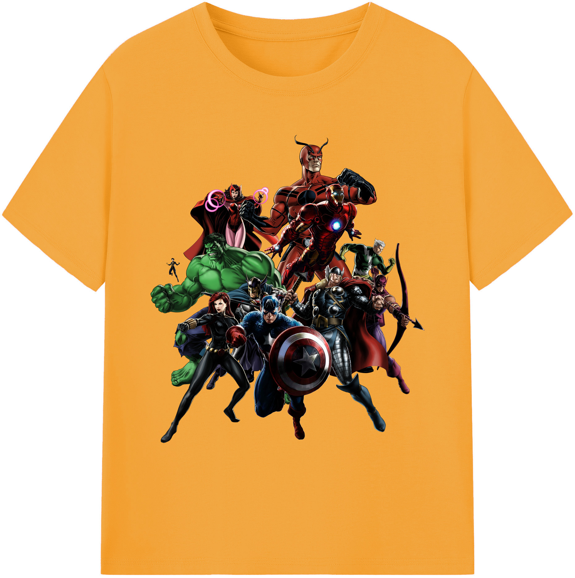 （画像用） アベンジャーズ The Avengers 綿100％ メンズ半袖Tシャツ｜肌触りやわらか＆通気性