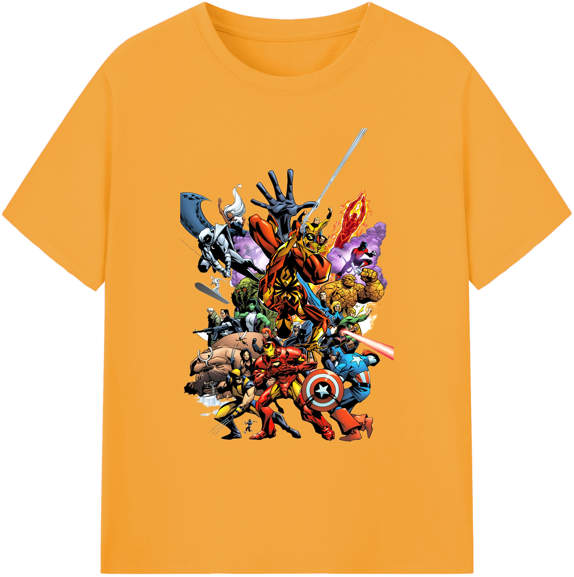 （画像用） アベンジャーズ The Avengers 綿100％ メンズ半袖Tシャツ｜肌触りやわらか＆通気性