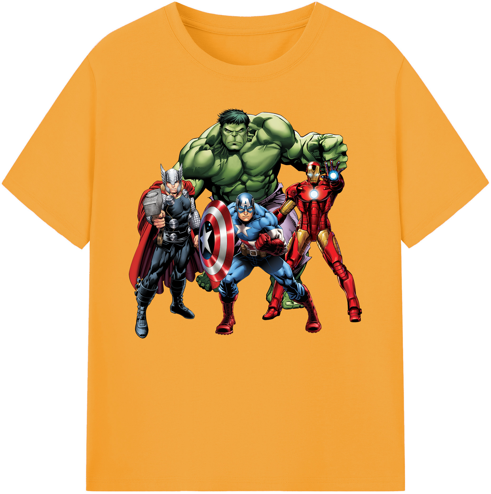 （画像用） アベンジャーズ The Avengers 綿100％ メンズ半袖Tシャツ｜肌触りやわらか＆通気性