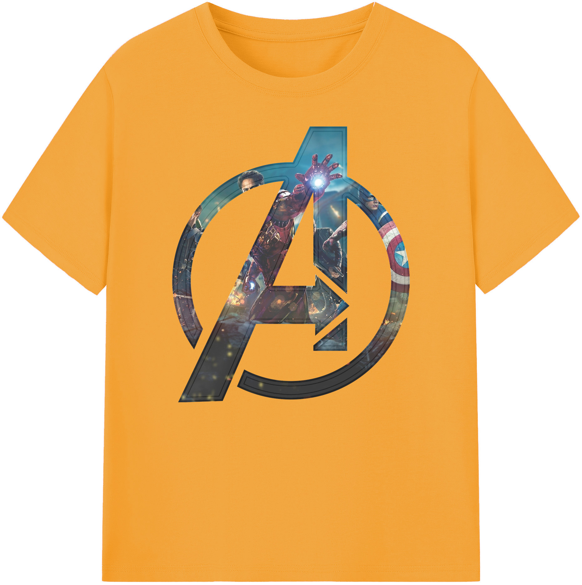 （画像用） アベンジャーズ The Avengers 綿100％ メンズ半袖Tシャツ｜肌触りやわらか＆通気性