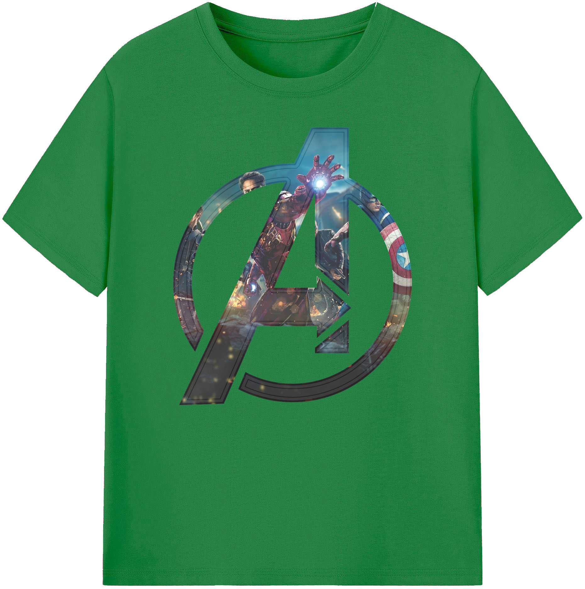 （画像用） アベンジャーズ The Avengers 綿100％ メンズ半袖Tシャツ｜肌触りやわらか＆通気性