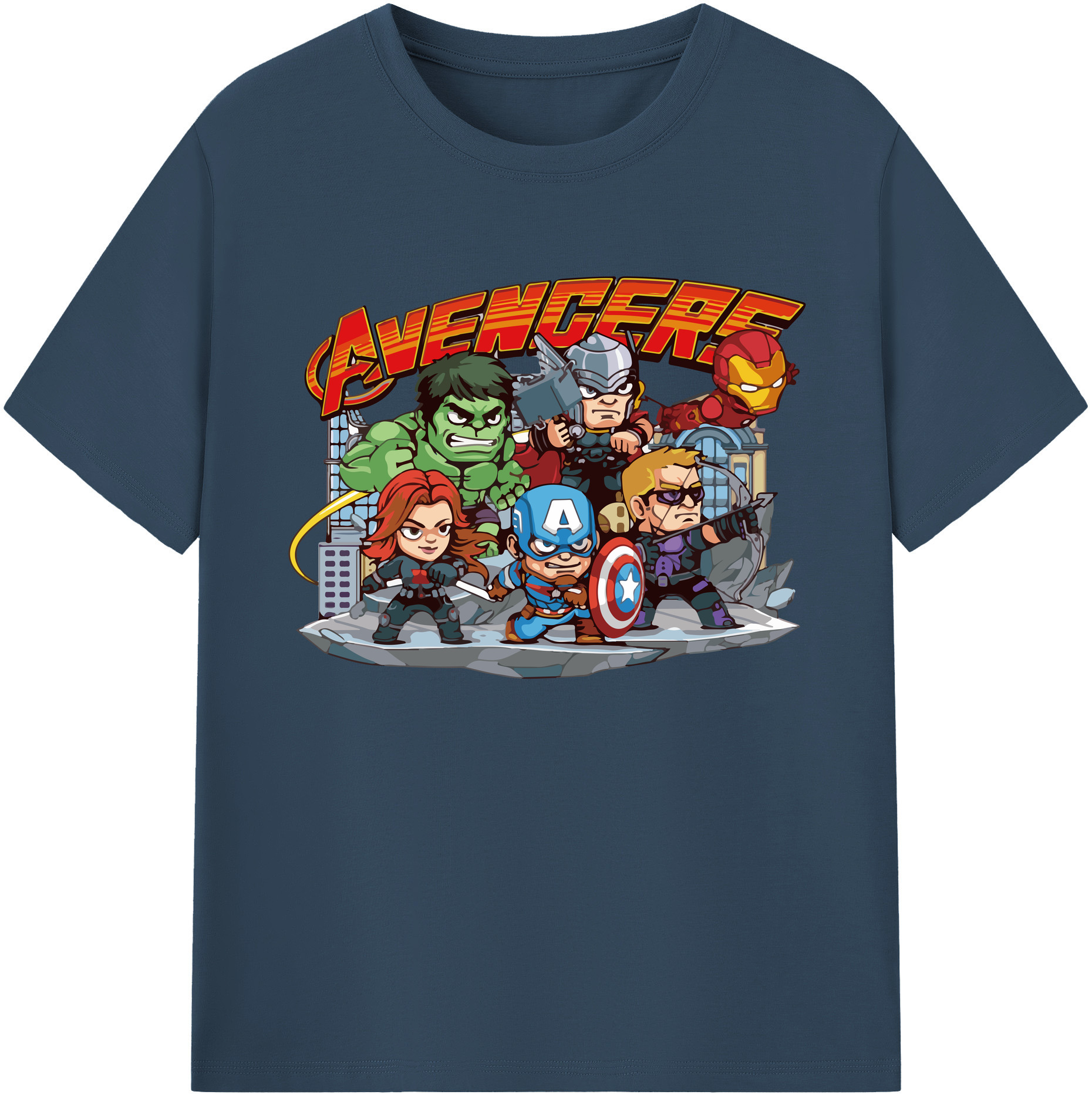 （画像用） アベンジャーズ The Avengers 綿100％ メンズ半袖Tシャツ｜肌触りやわらか＆通気性