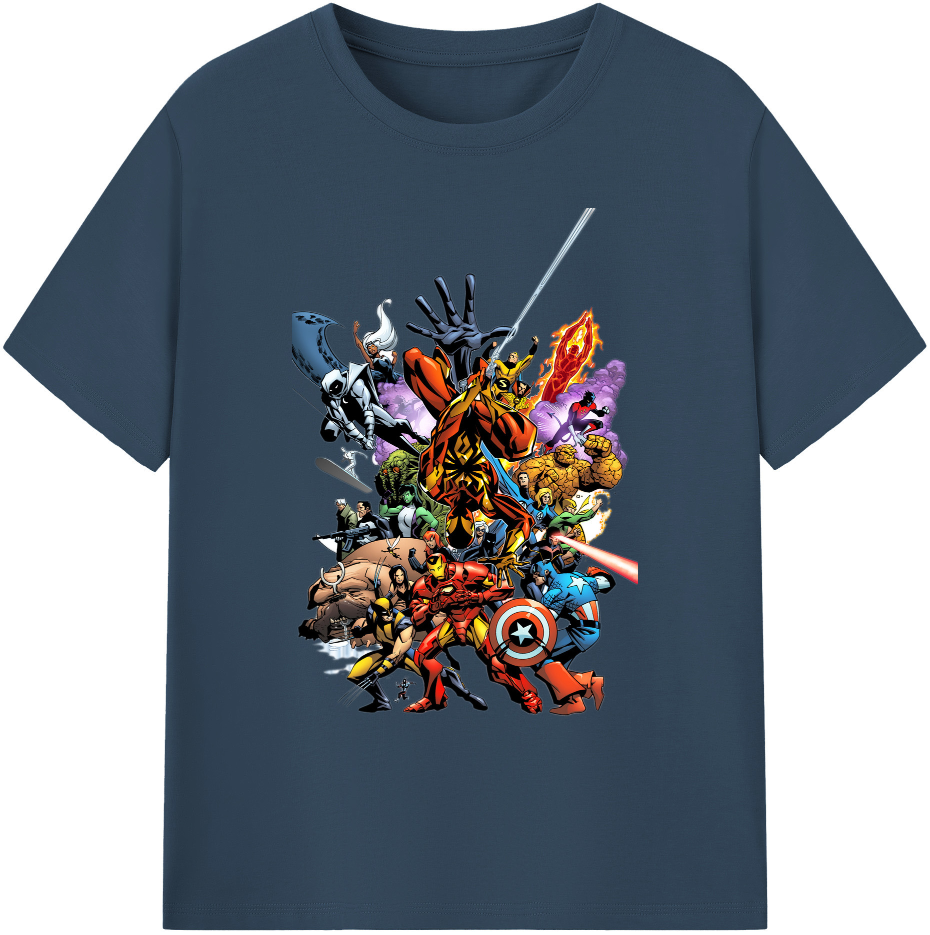 （画像用） アベンジャーズ The Avengers 綿100％ メンズ半袖Tシャツ｜肌触りやわらか＆通気性