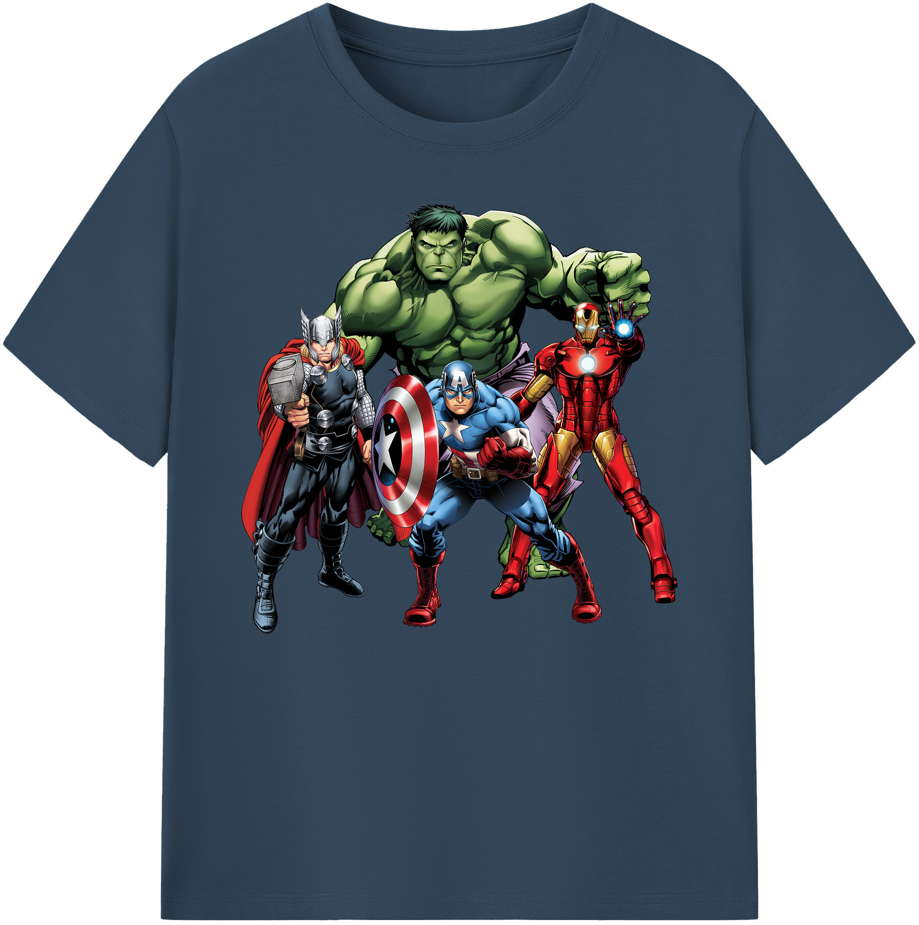（画像用） アベンジャーズ The Avengers 綿100％ メンズ半袖Tシャツ｜肌触りやわらか＆通気性