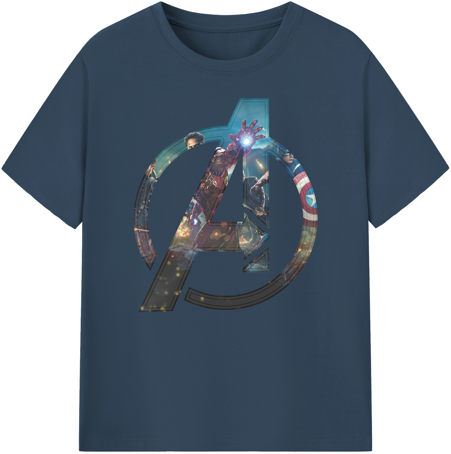 （画像用） アベンジャーズ The Avengers 綿100％ メンズ半袖Tシャツ｜肌触りやわらか＆通気性