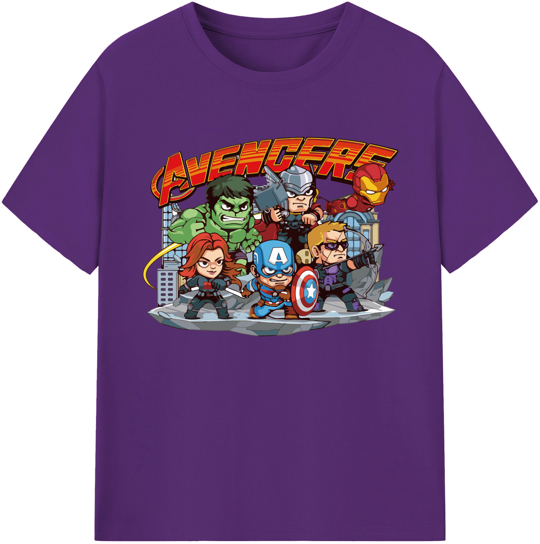（画像用） アベンジャーズ The Avengers 綿100％ メンズ半袖Tシャツ｜肌触りやわらか＆通気性