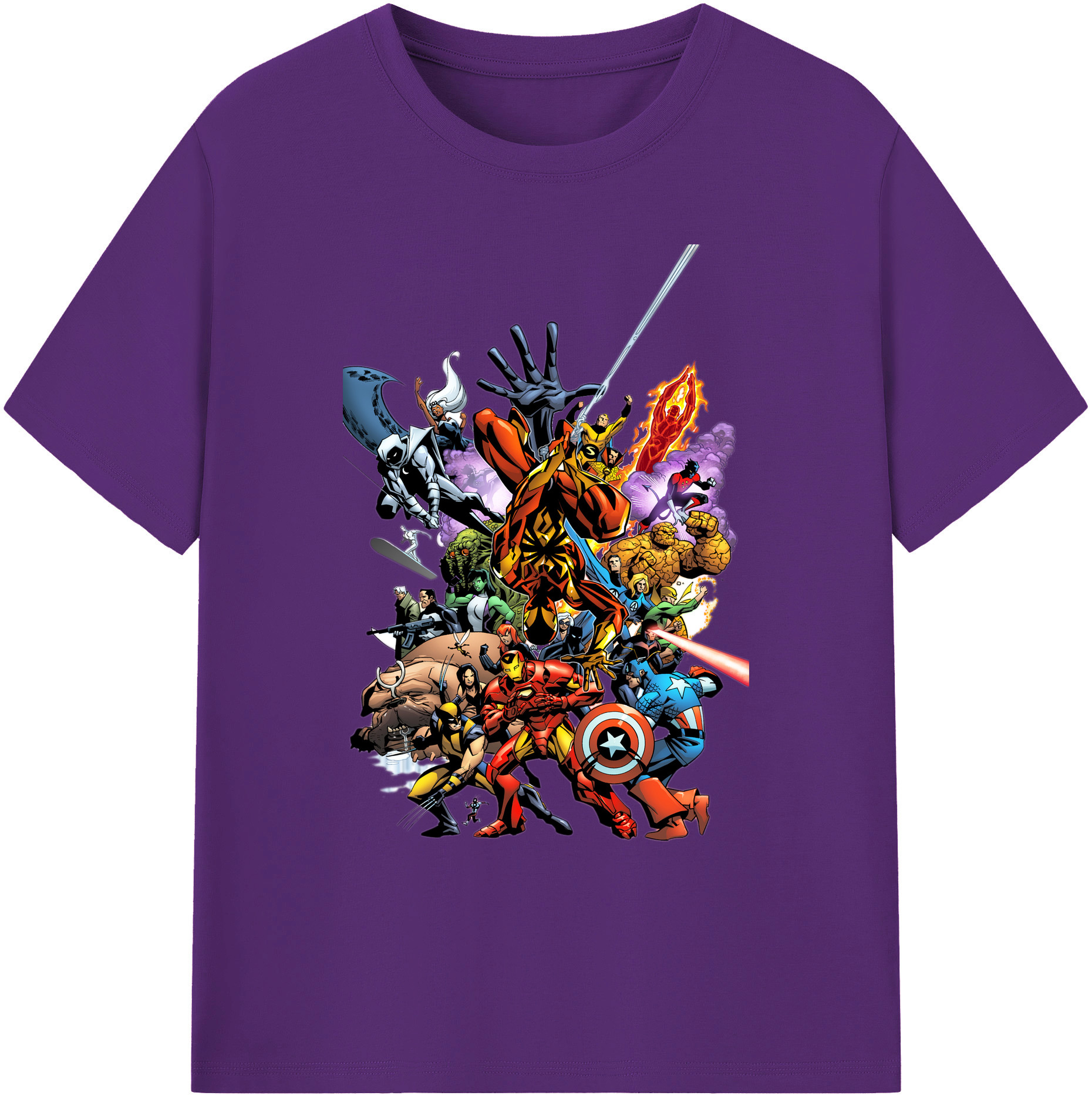（画像用） アベンジャーズ The Avengers 綿100％ メンズ半袖Tシャツ｜肌触りやわらか＆通気性