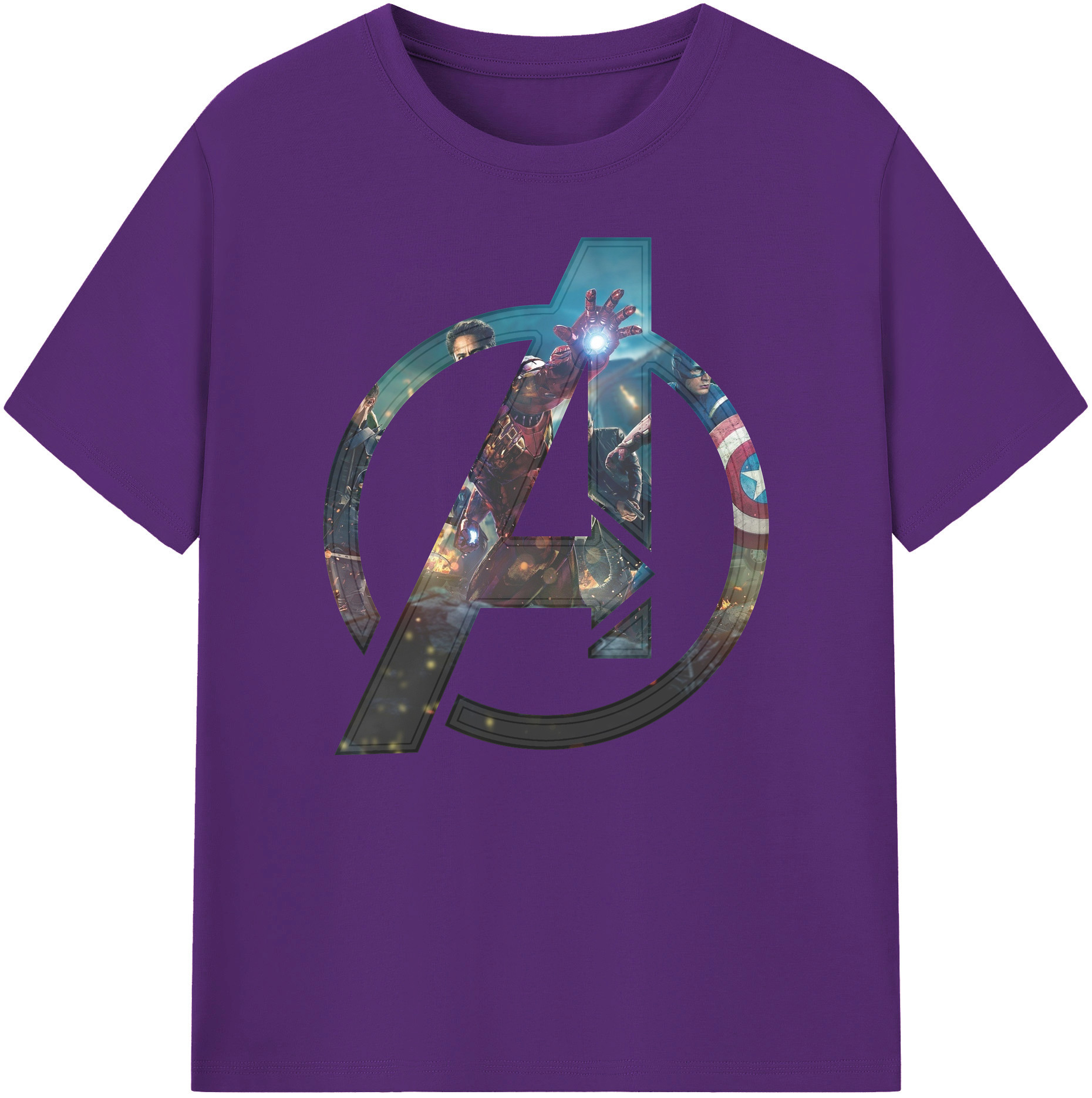 （画像用） アベンジャーズ The Avengers 綿100％ メンズ半袖Tシャツ｜肌触りやわらか＆通気性