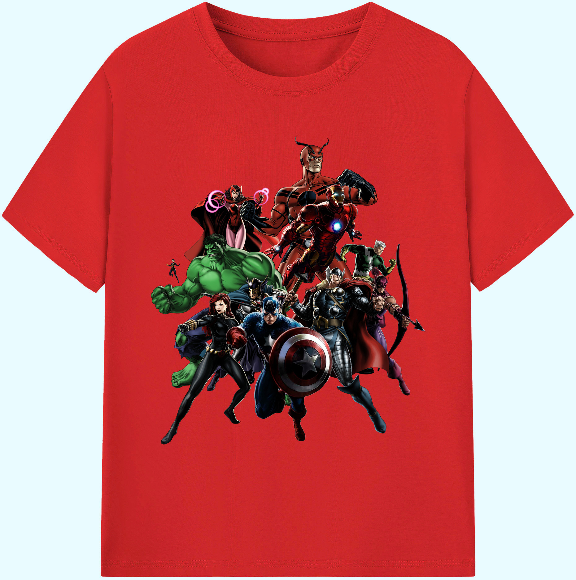 （画像用） アベンジャーズ The Avengers 綿100％ メンズ半袖Tシャツ｜肌触りやわらか＆通気性