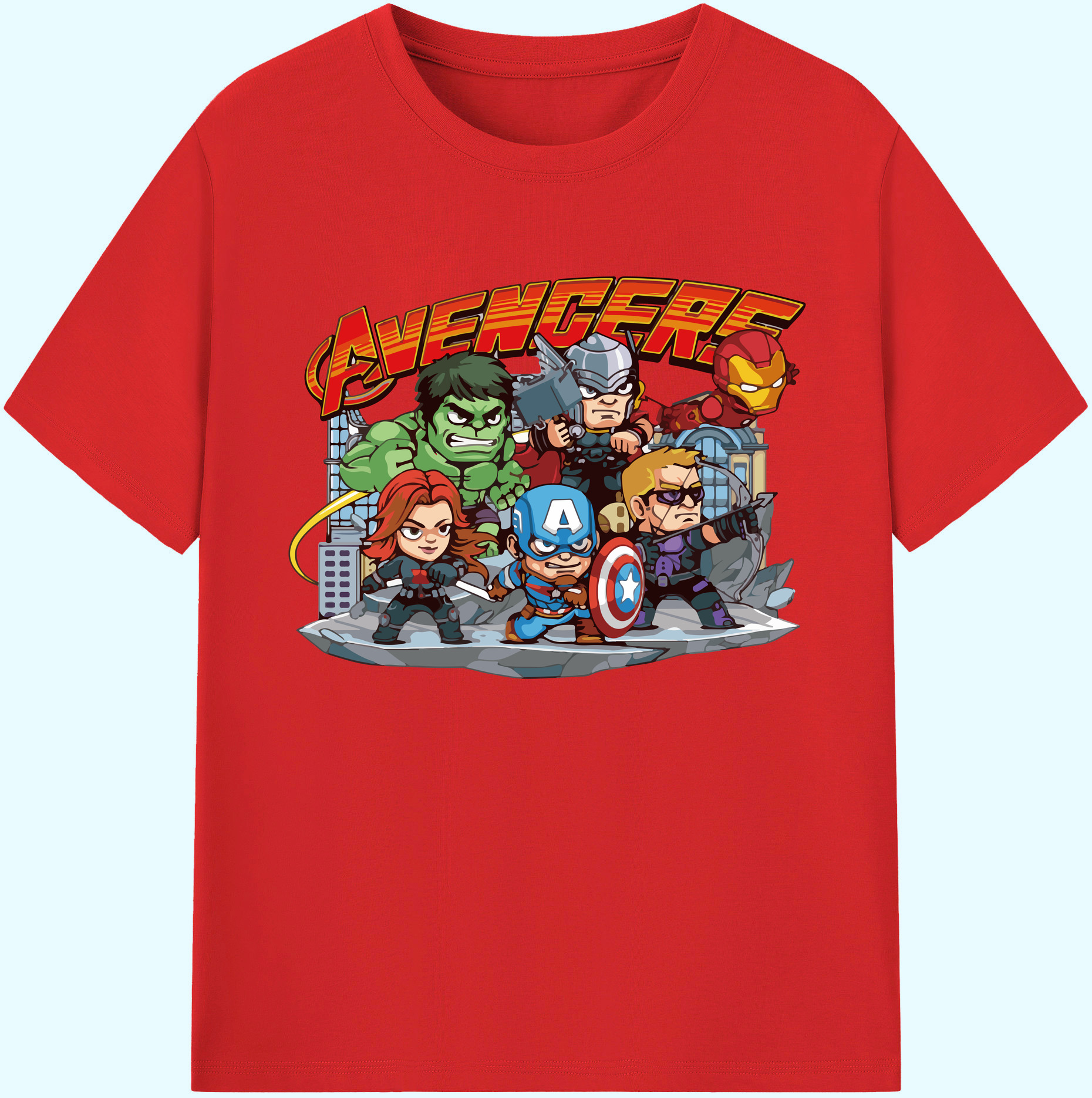 （画像用） アベンジャーズ The Avengers 綿100％ メンズ半袖Tシャツ｜肌触りやわらか＆通気性
