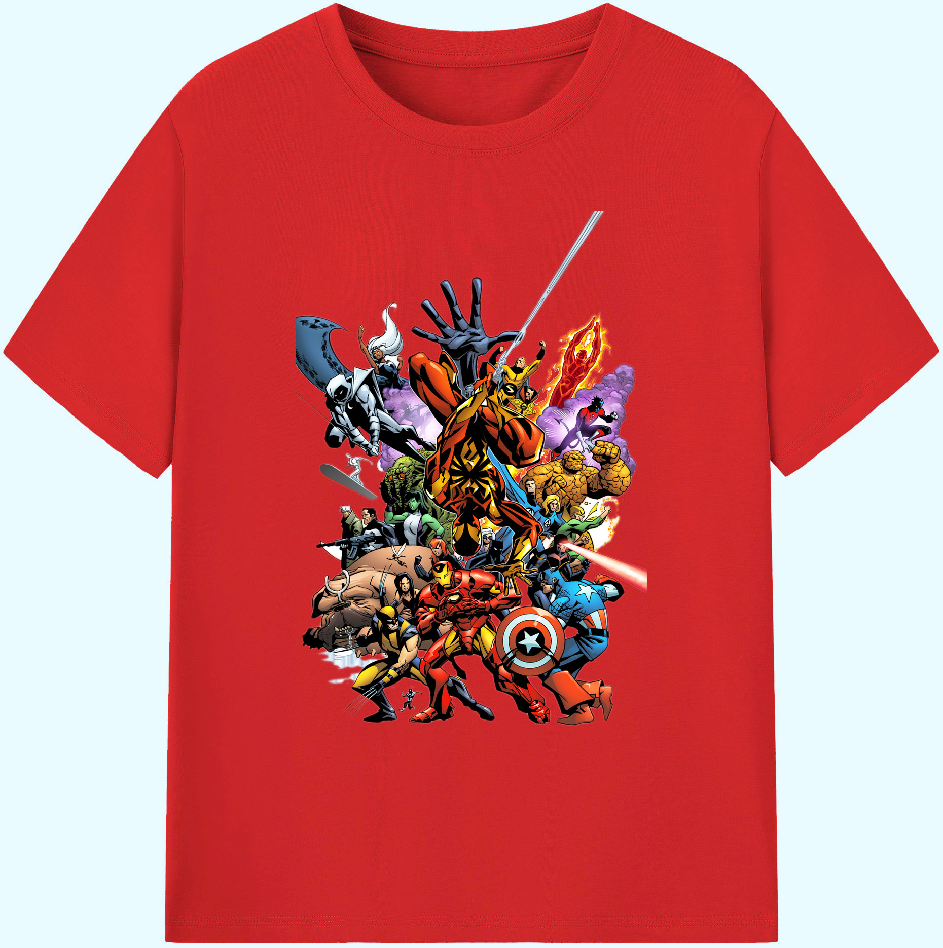 （画像用） アベンジャーズ The Avengers 綿100％ メンズ半袖Tシャツ｜肌触りやわらか＆通気性