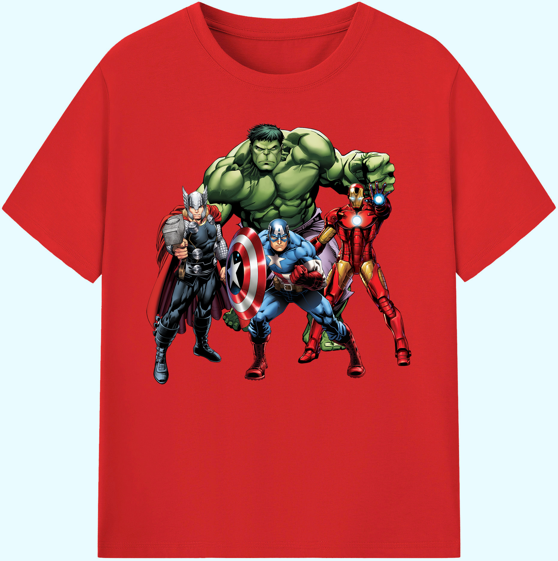（画像用） アベンジャーズ The Avengers 綿100％ メンズ半袖Tシャツ｜肌触りやわらか＆通気性