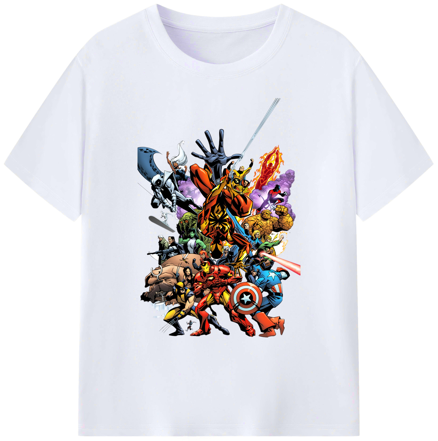 （画像用） アベンジャーズ The Avengers 綿100％ メンズ半袖Tシャツ｜肌触りやわらか＆通気性