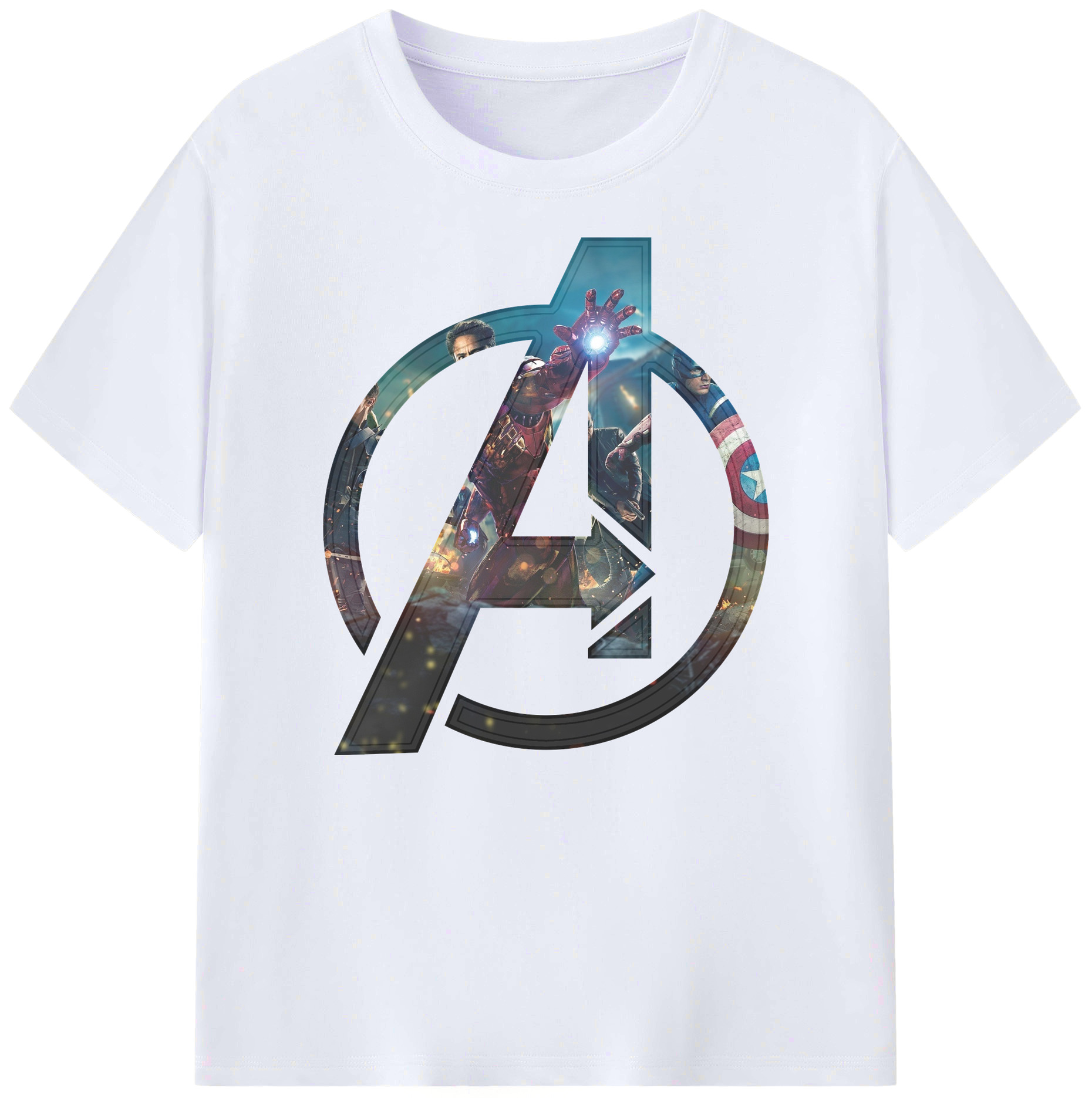 （画像用） アベンジャーズ The Avengers 綿100％ メンズ半袖Tシャツ｜肌触りやわらか＆通気性