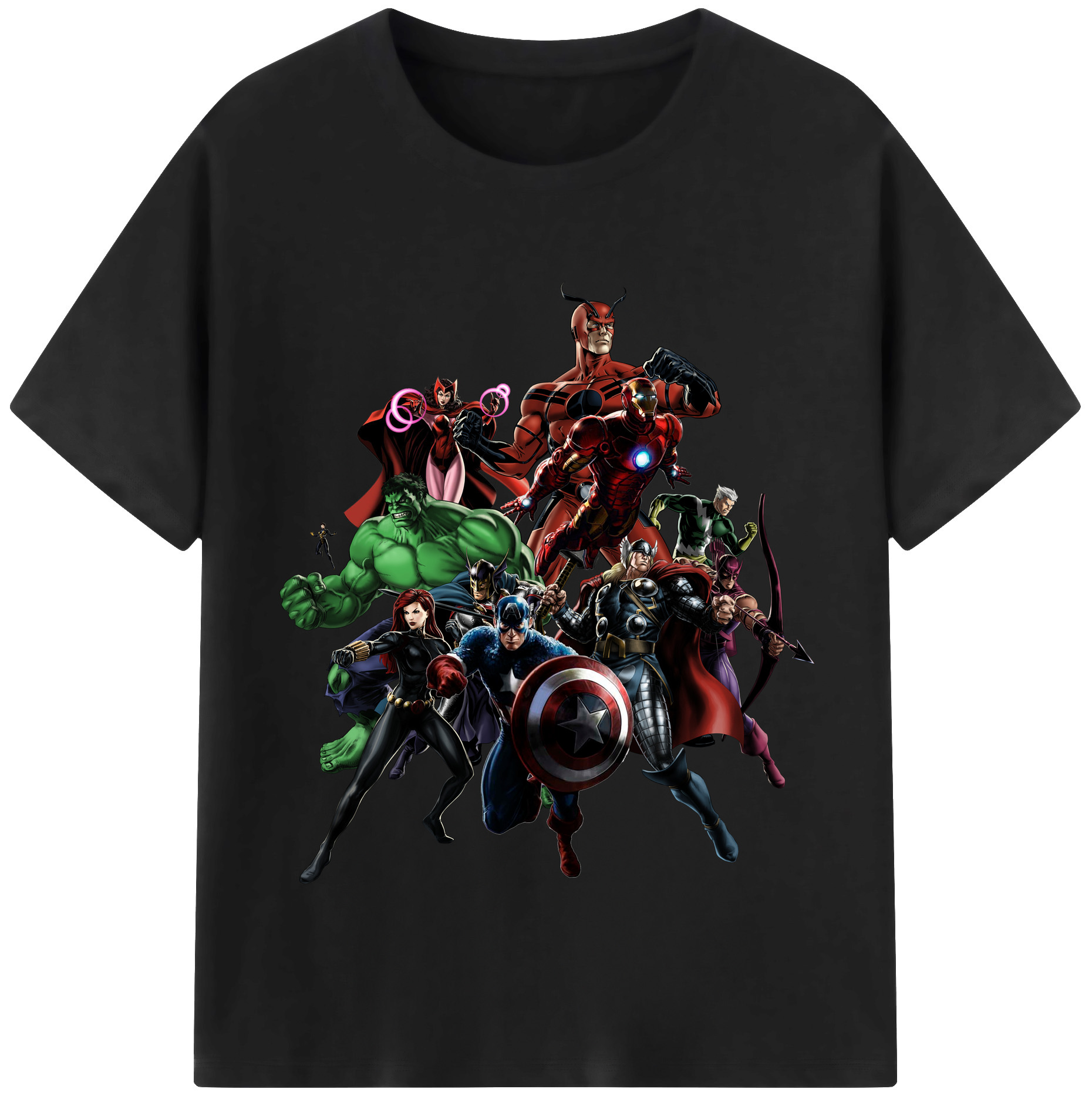 （画像用） アベンジャーズ The Avengers レディースカジュアルプリントTシャツ（綿100％）