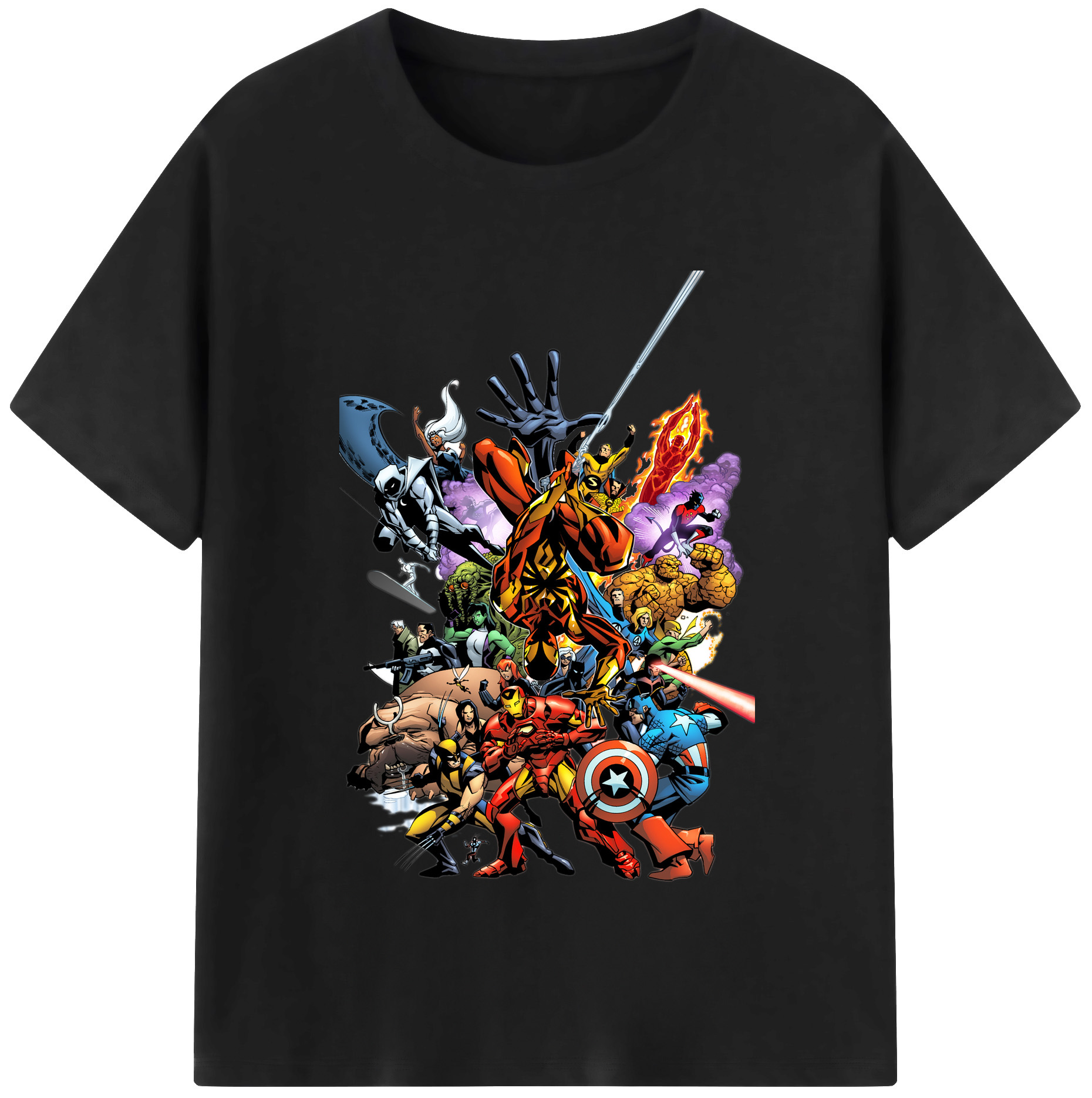 （画像用） アベンジャーズ The Avengers レディースカジュアルプリントTシャツ（綿100％）