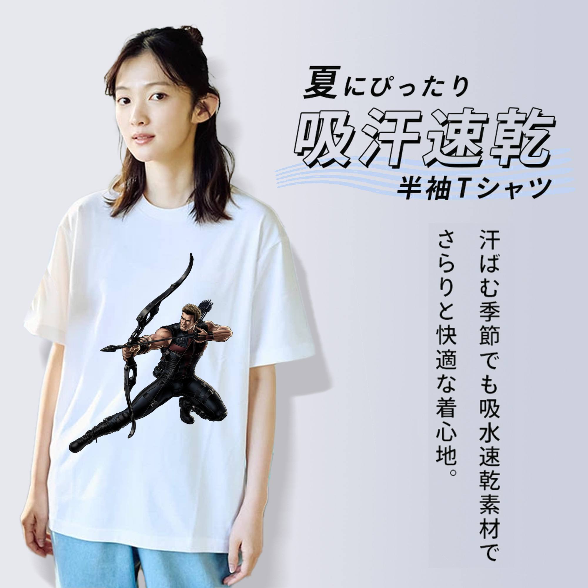 アベンジャーズ The Avengers レディースカジュアルプリントTシャツ（綿100％）