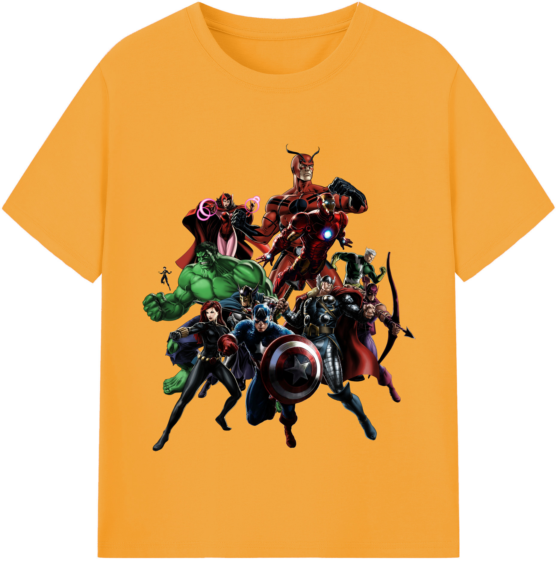 （画像用） アベンジャーズ The Avengers レディースカジュアルプリントTシャツ（綿100％）