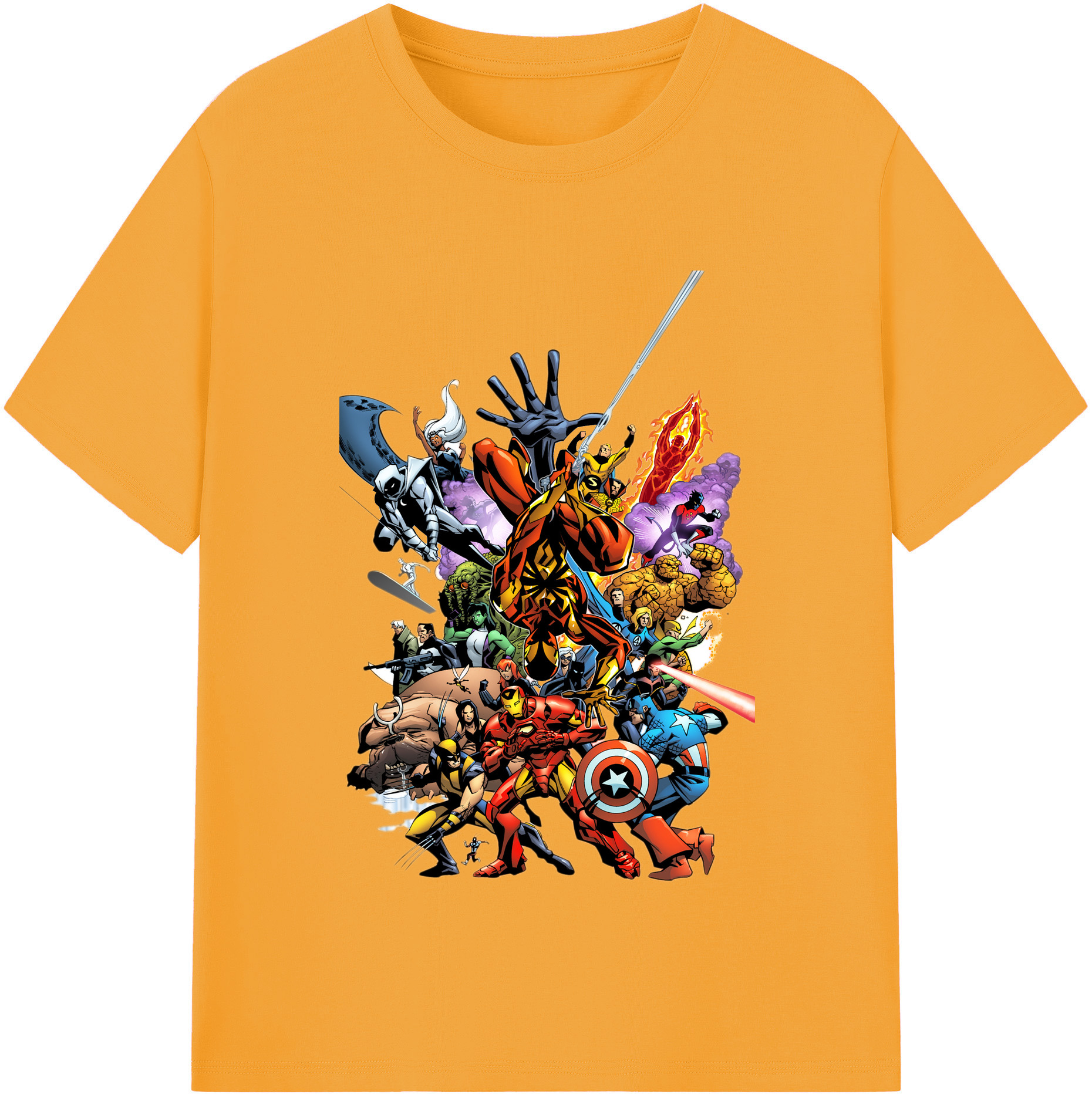（画像用） アベンジャーズ The Avengers レディースカジュアルプリントTシャツ（綿100％）