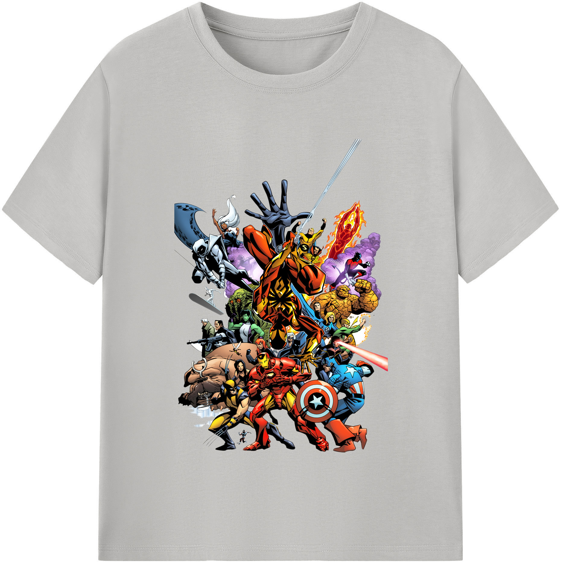 （画像用） アベンジャーズ The Avengers レディースカジュアルプリントTシャツ（綿100％）