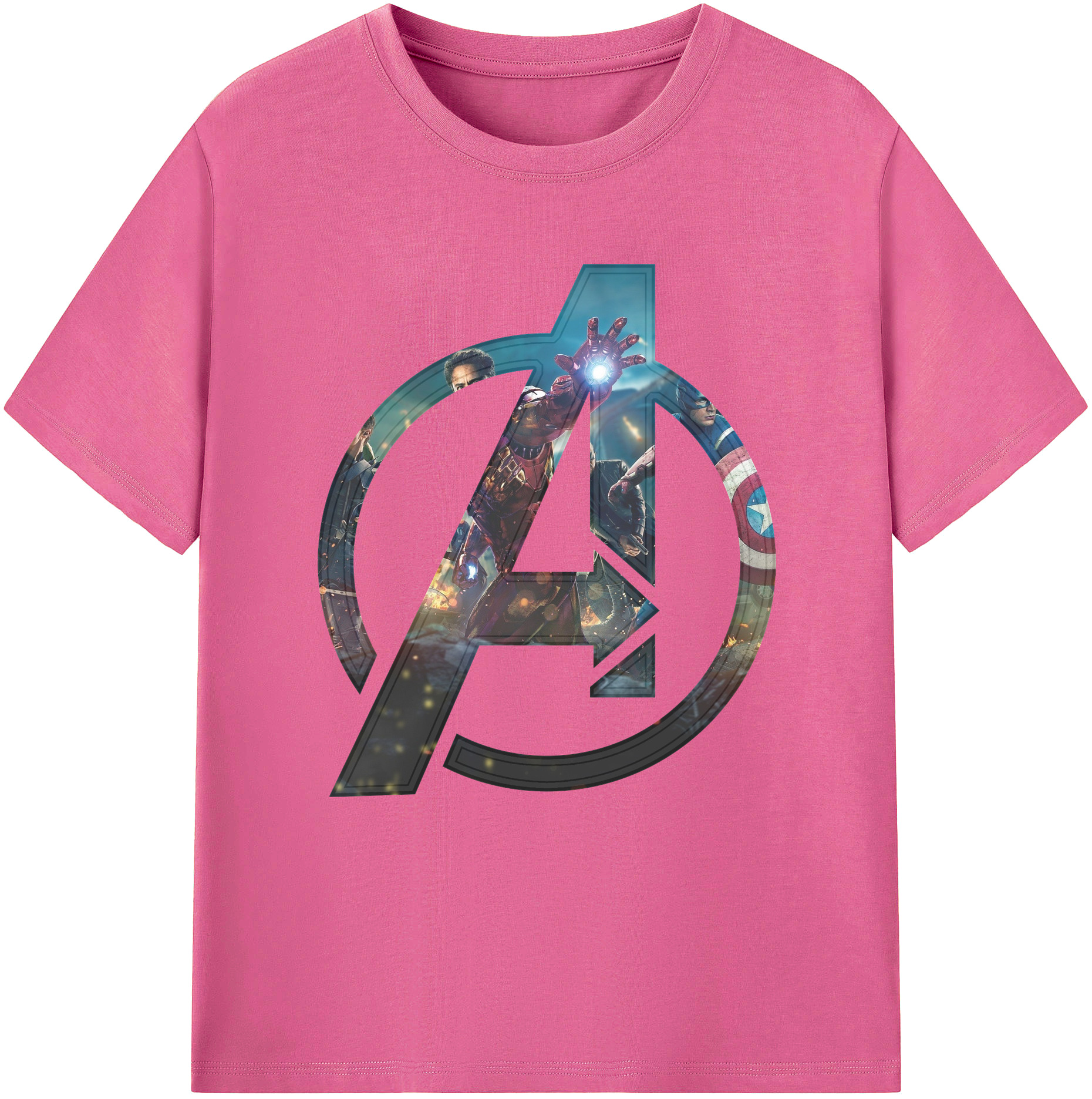（画像用） アベンジャーズ The Avengers レディースカジュアルプリントTシャツ（綿100％）