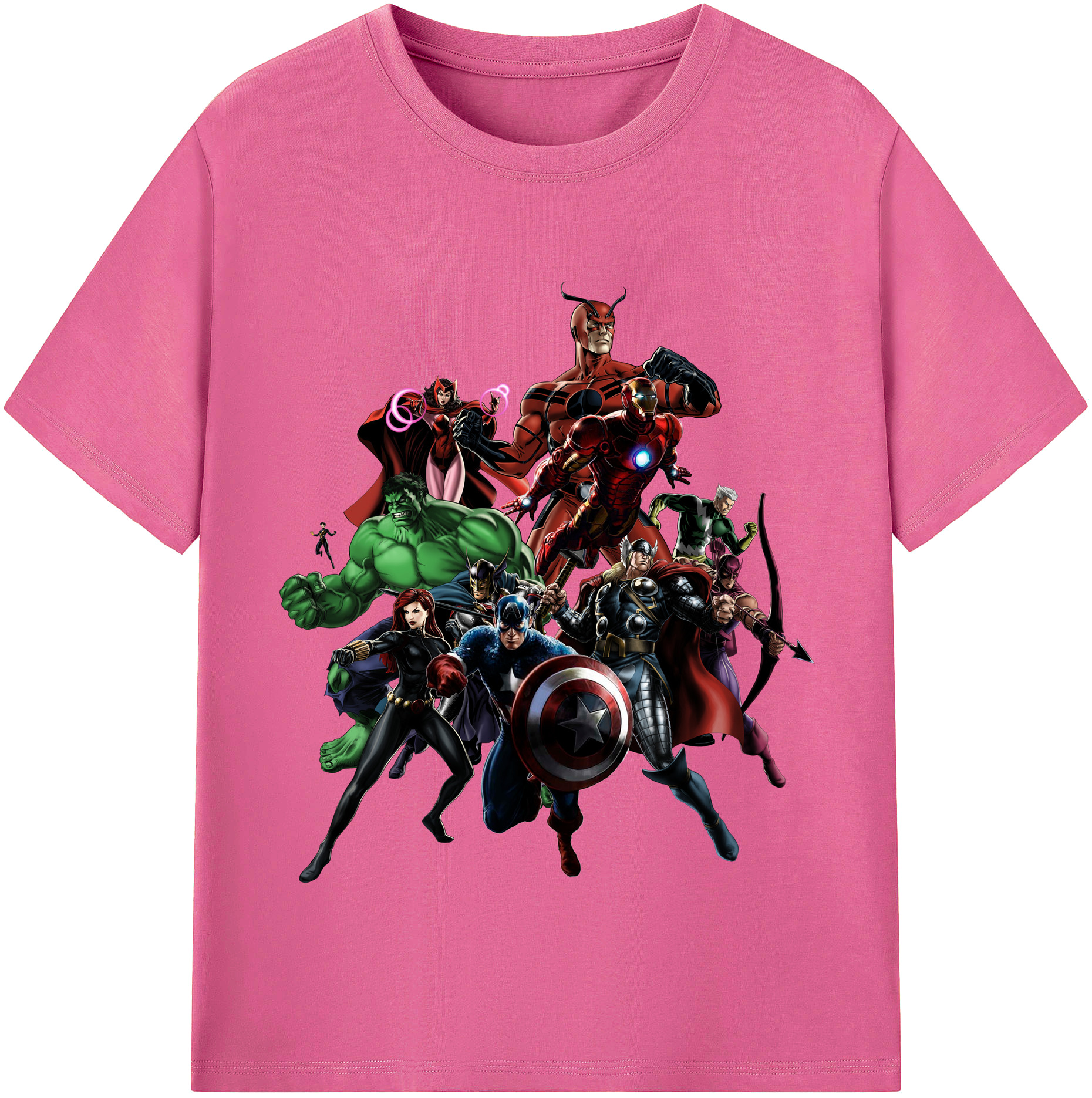 （画像用） アベンジャーズ The Avengers レディースカジュアルプリントTシャツ（綿100％）