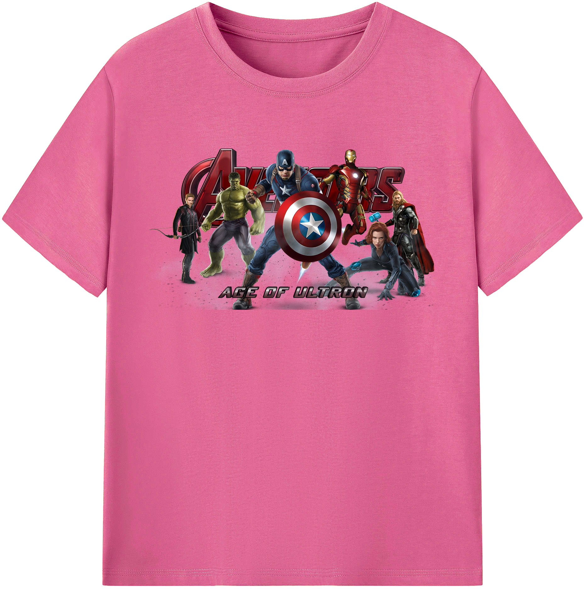 （画像用） アベンジャーズ The Avengers レディースカジュアルプリントTシャツ（綿100％）