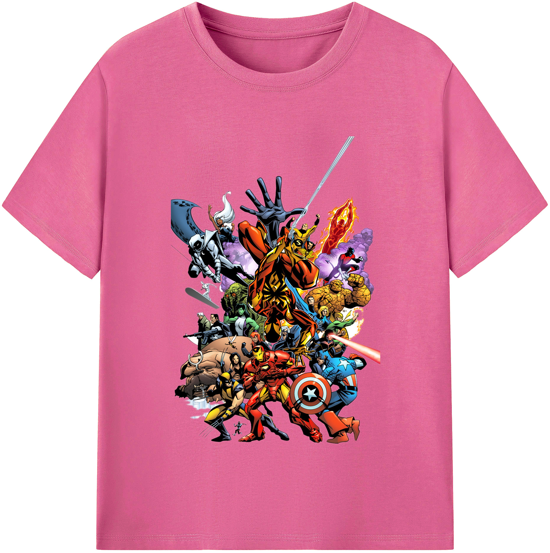 （画像用） アベンジャーズ The Avengers レディースカジュアルプリントTシャツ（綿100％）