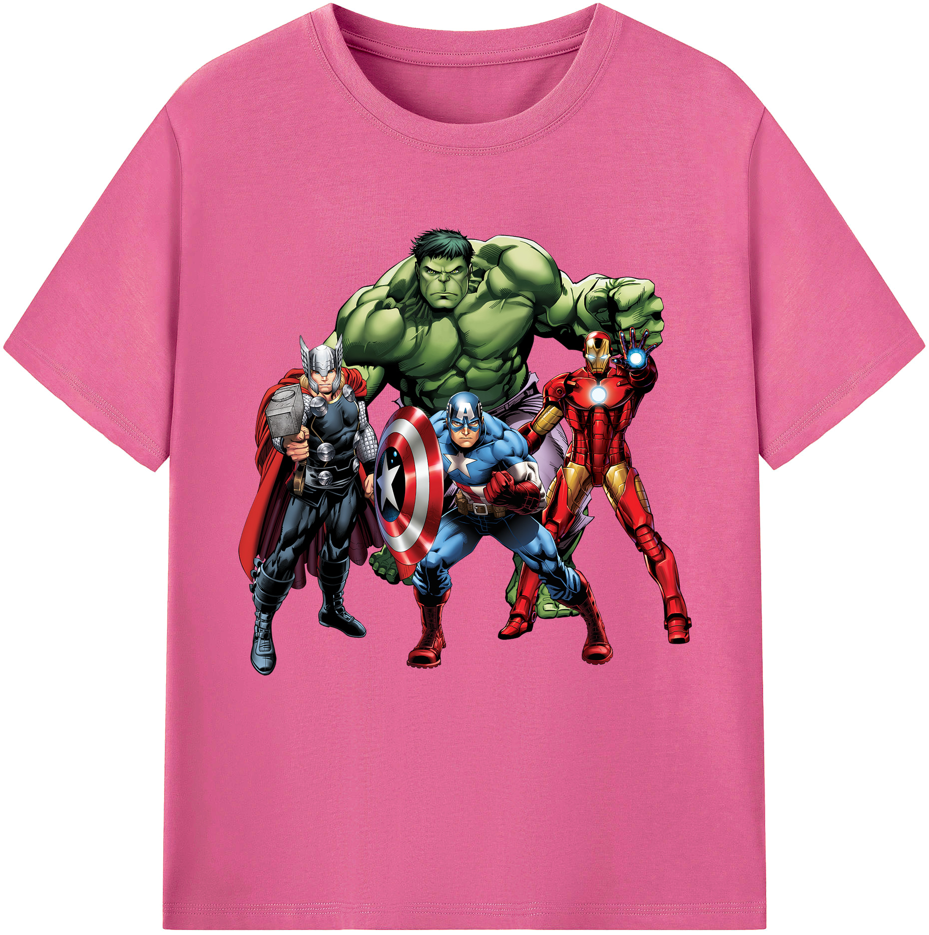 （画像用） アベンジャーズ The Avengers レディースカジュアルプリントTシャツ（綿100％）