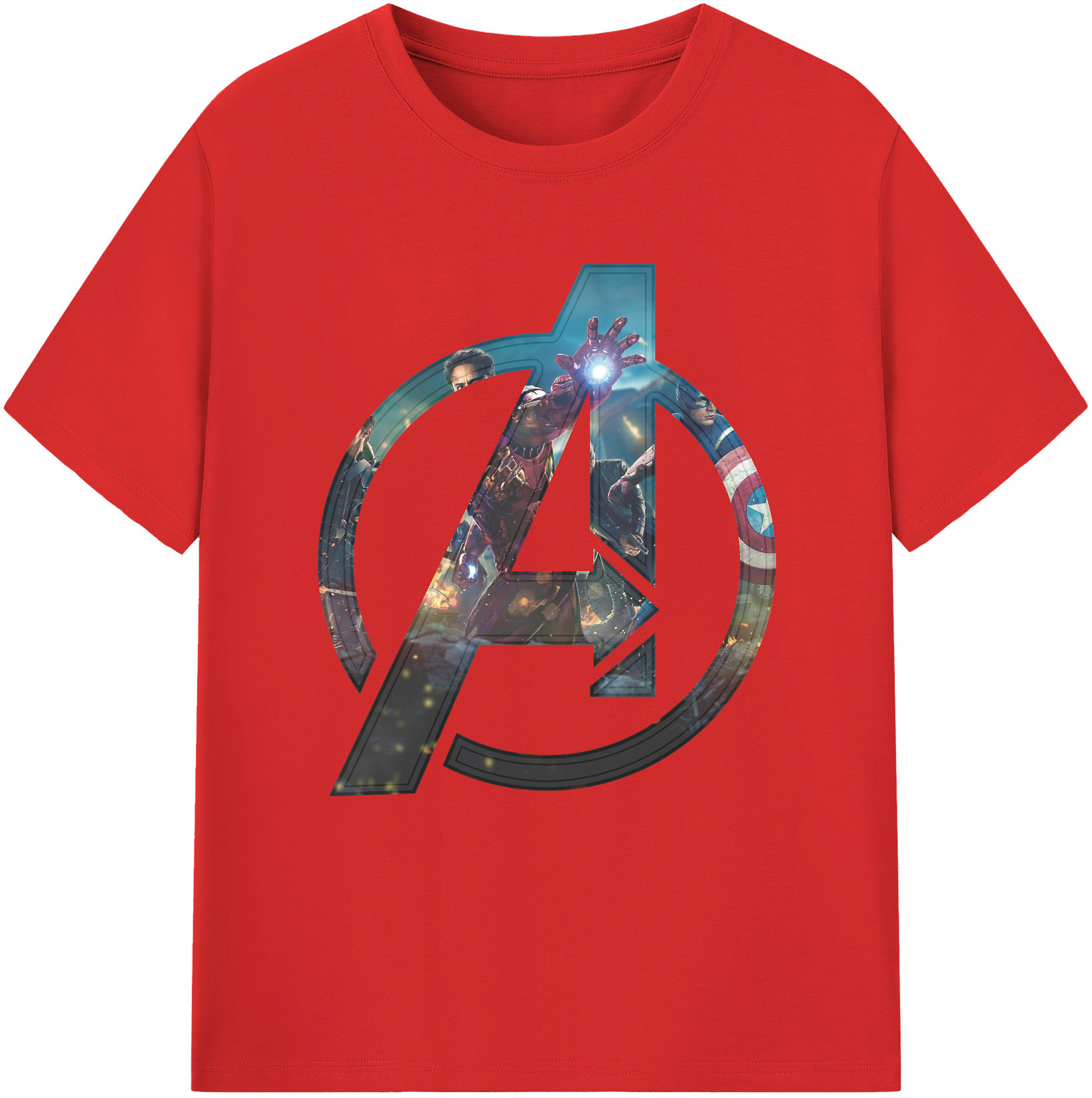 （画像用） アベンジャーズ The Avengers レディースカジュアルプリントTシャツ（綿100％）
