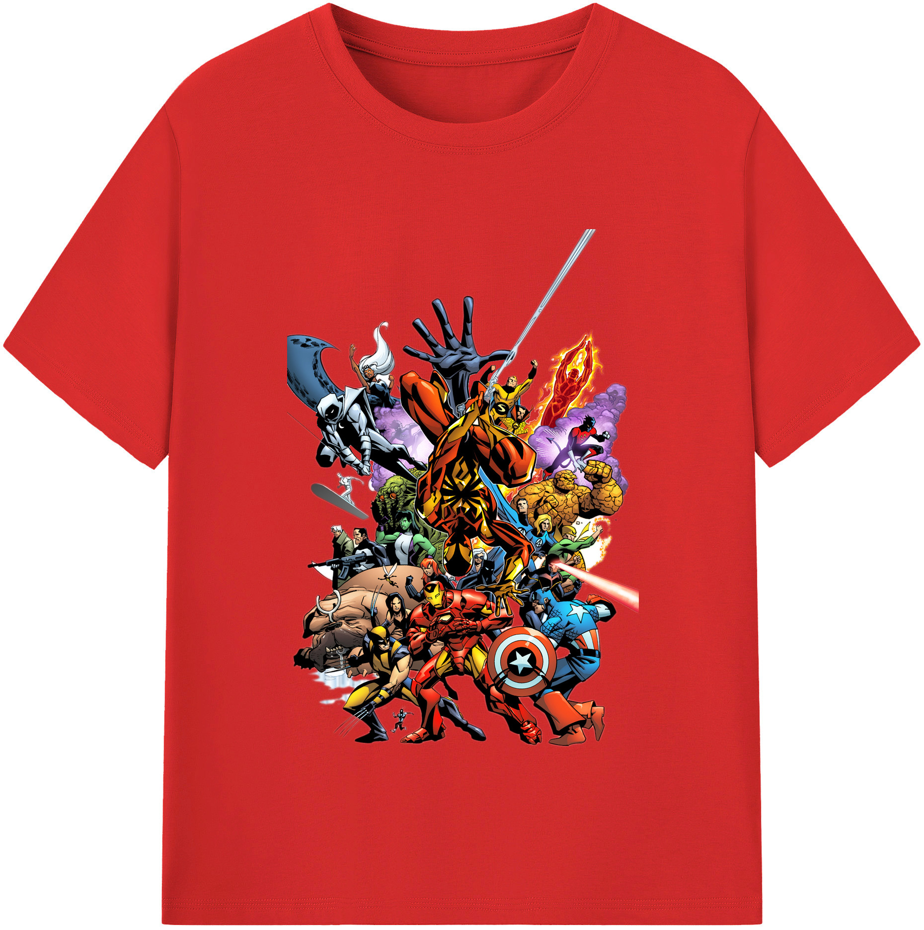 （画像用） アベンジャーズ The Avengers レディースカジュアルプリントTシャツ（綿100％）