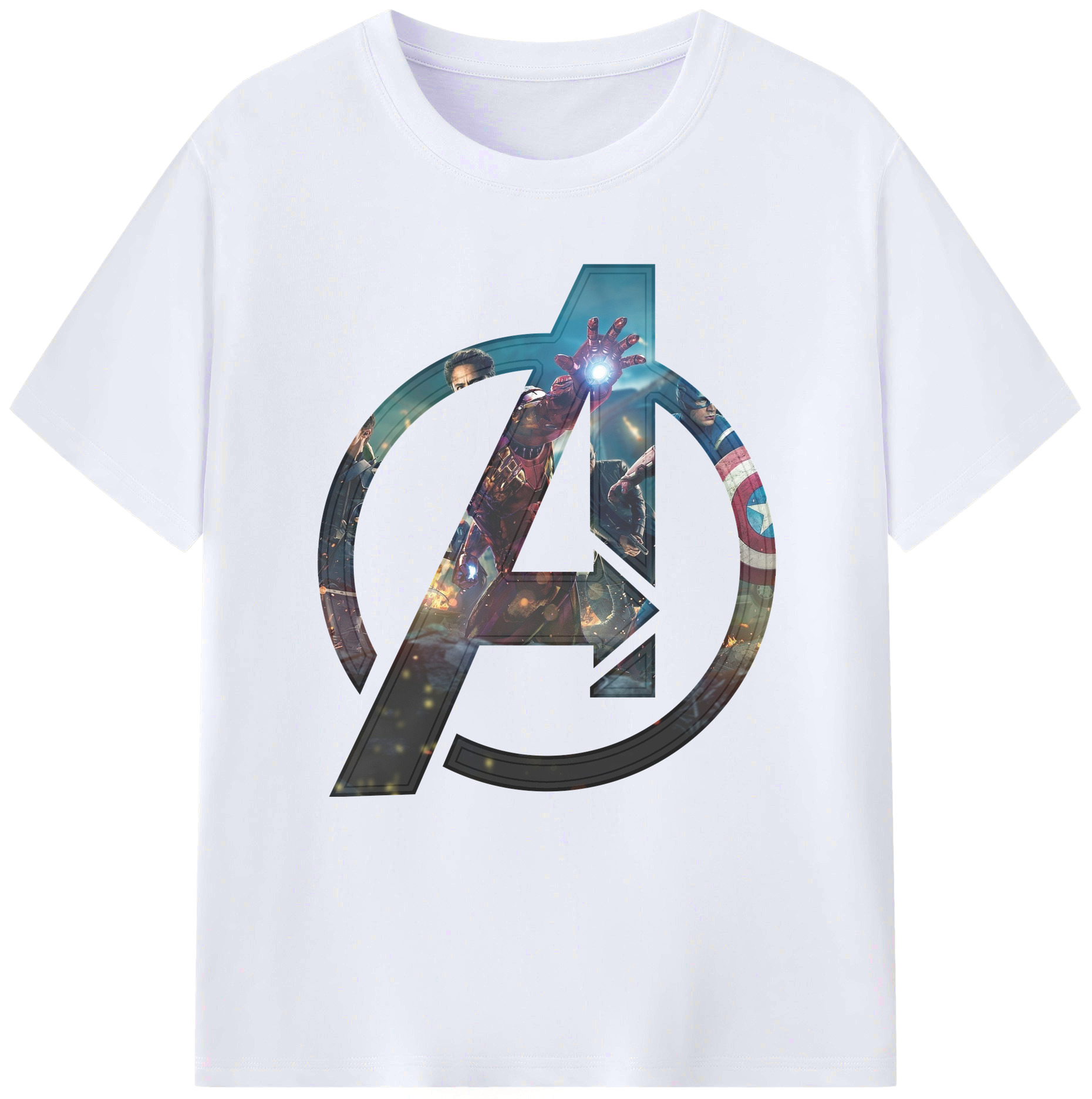 （画像用） アベンジャーズ The Avengers レディースカジュアルプリントTシャツ（綿100％）
