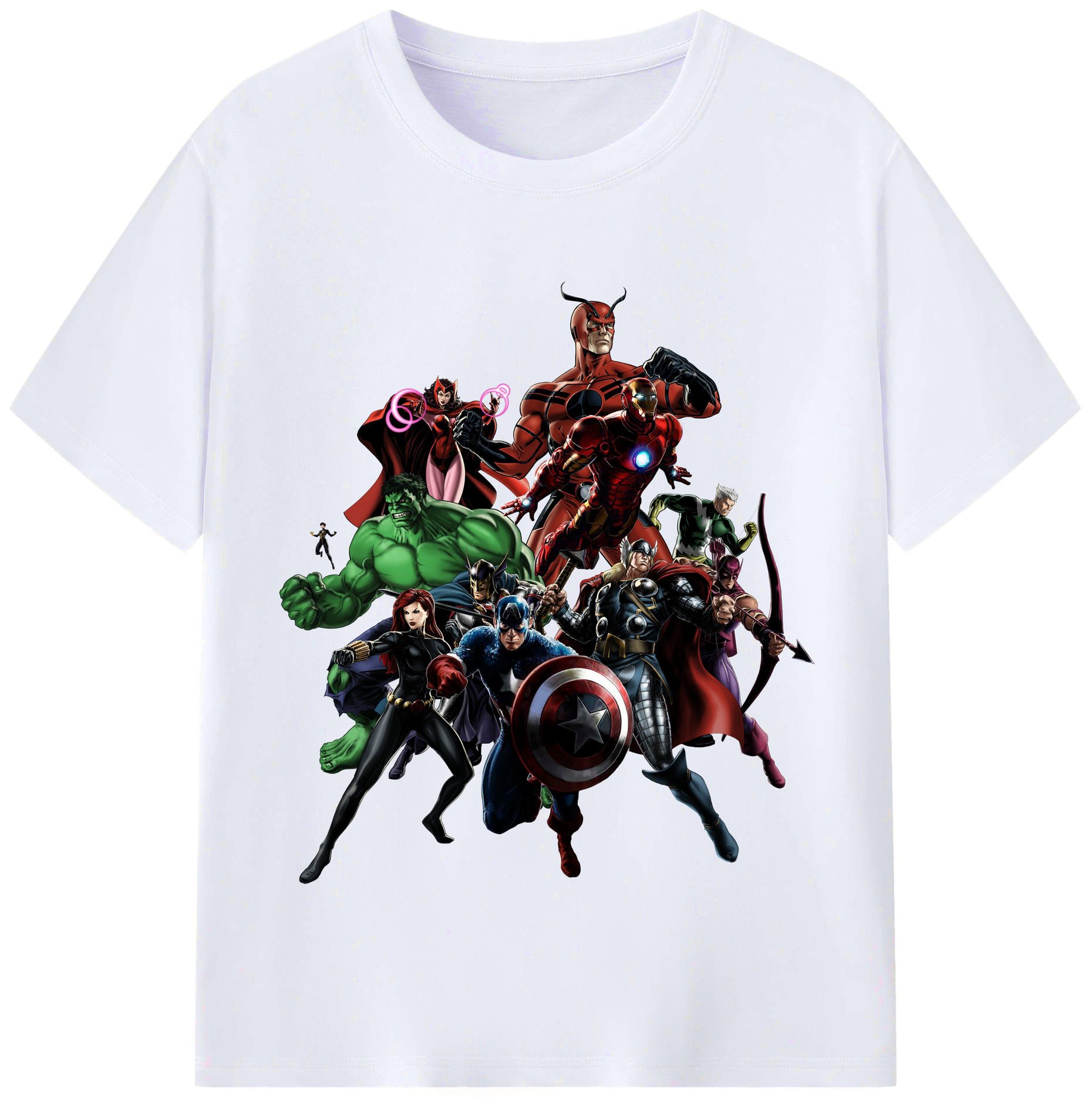 （画像用） アベンジャーズ The Avengers レディースカジュアルプリントTシャツ（綿100％）