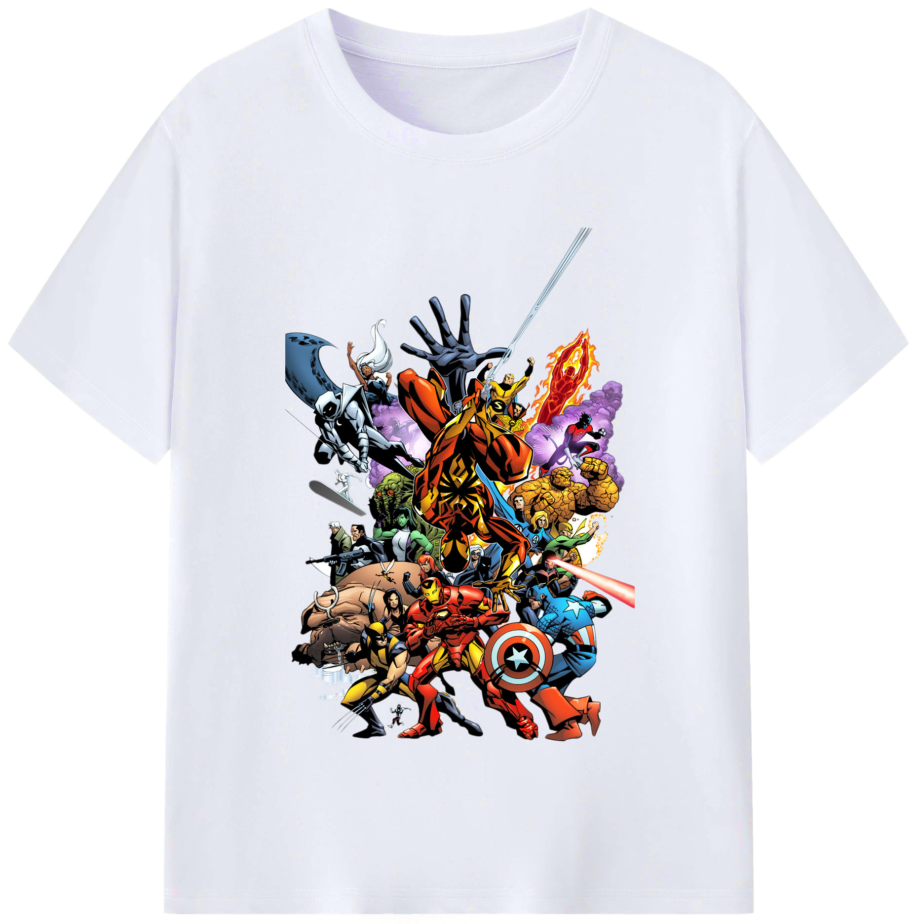 （画像用） アベンジャーズ The Avengers レディースカジュアルプリントTシャツ（綿100％）