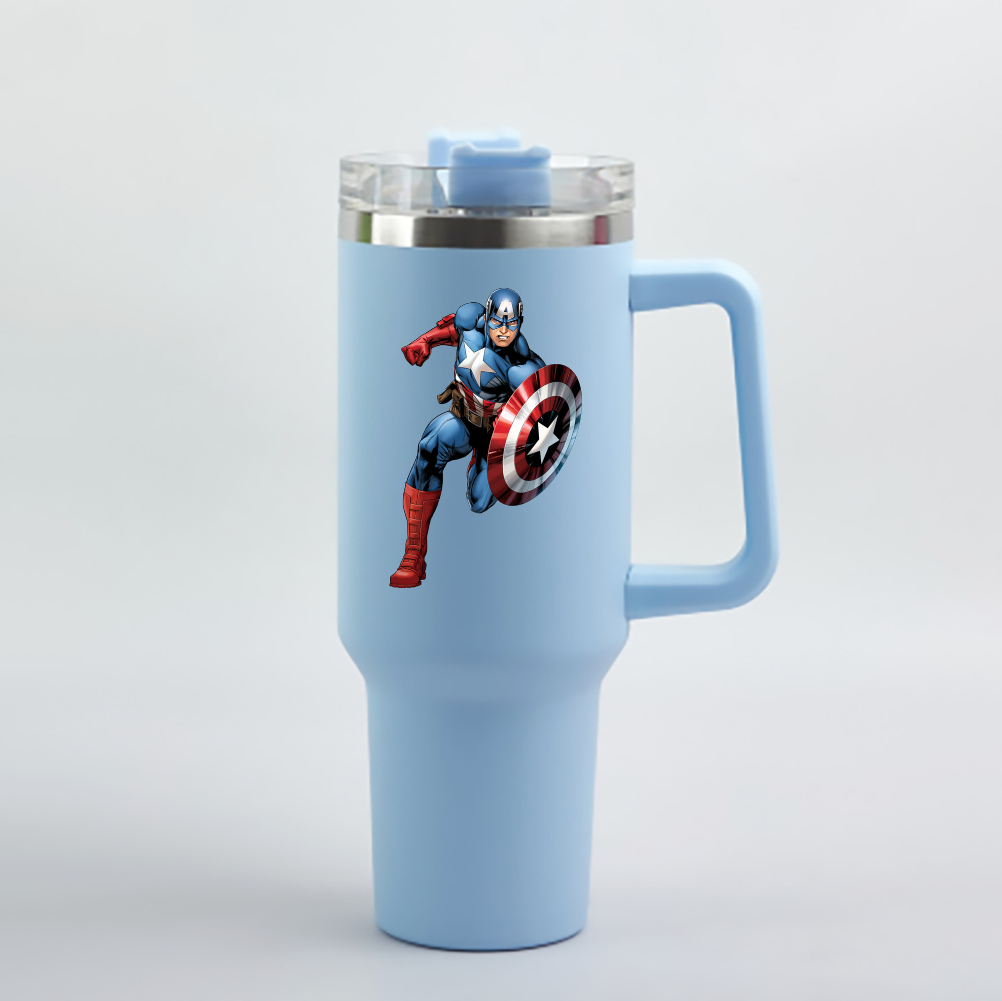 （画像用） アベンジャーズ The Avengers 1200mL車用タンブラー - クリスタルステッカー（プラスチックストロー付き）