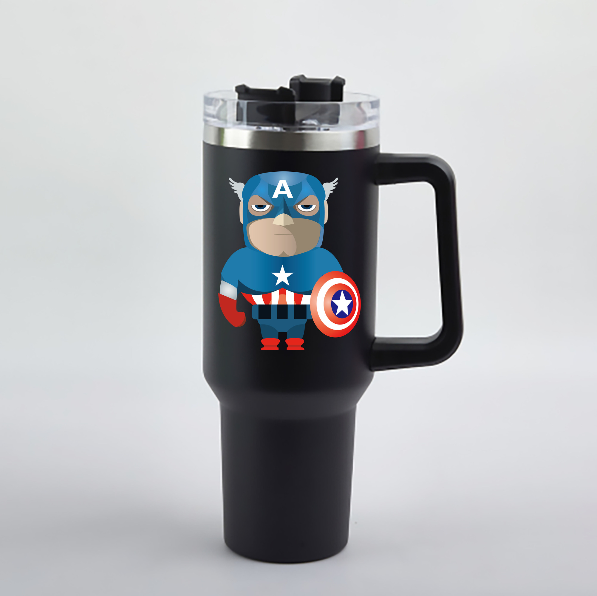 （画像用） アベンジャーズ The Avengers 1200mL車用タンブラー - クリスタルステッカー（プラスチックストロー付き）