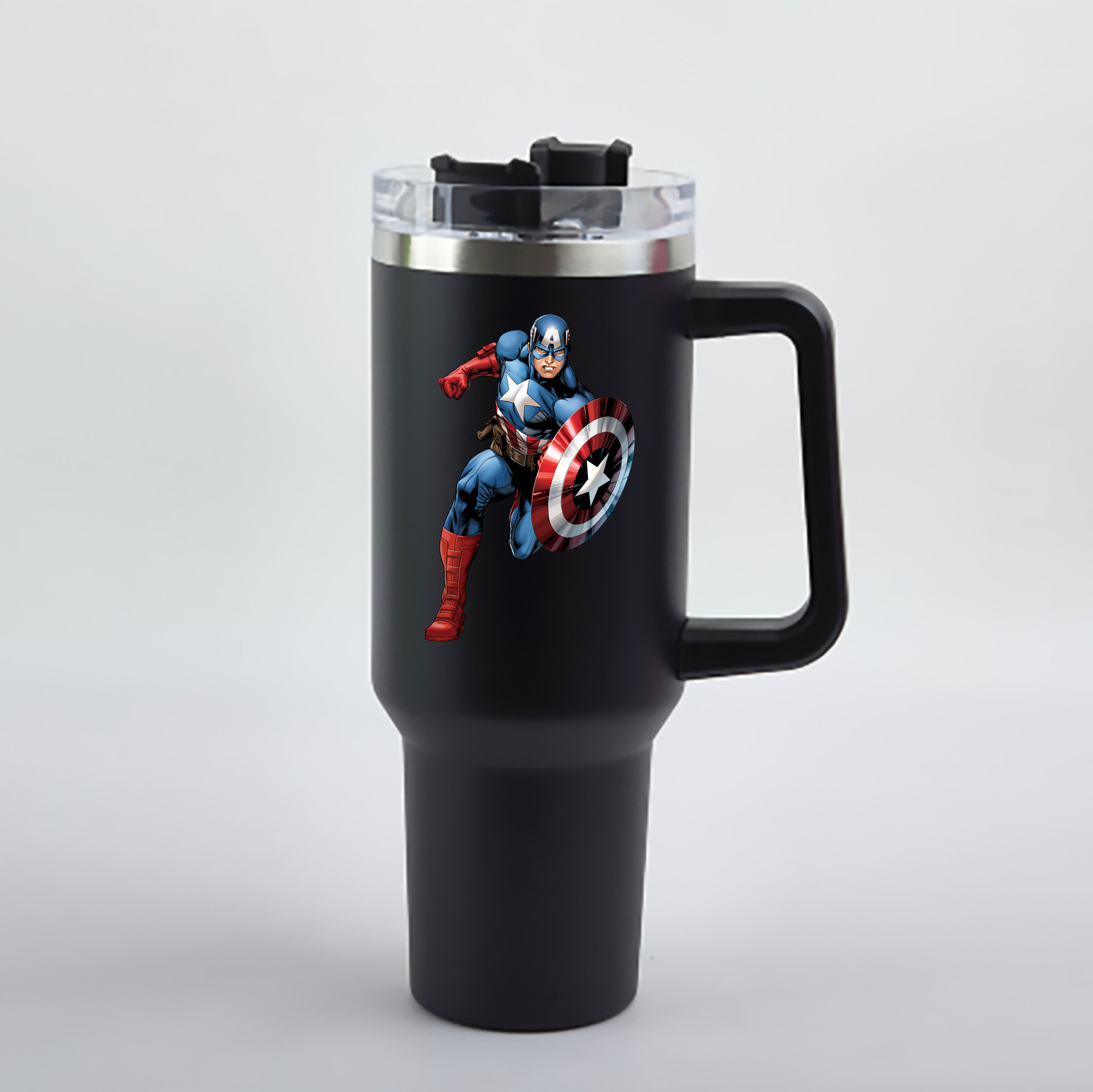 （画像用） アベンジャーズ The Avengers 1200mL車用タンブラー - クリスタルステッカー（プラスチックストロー付き）