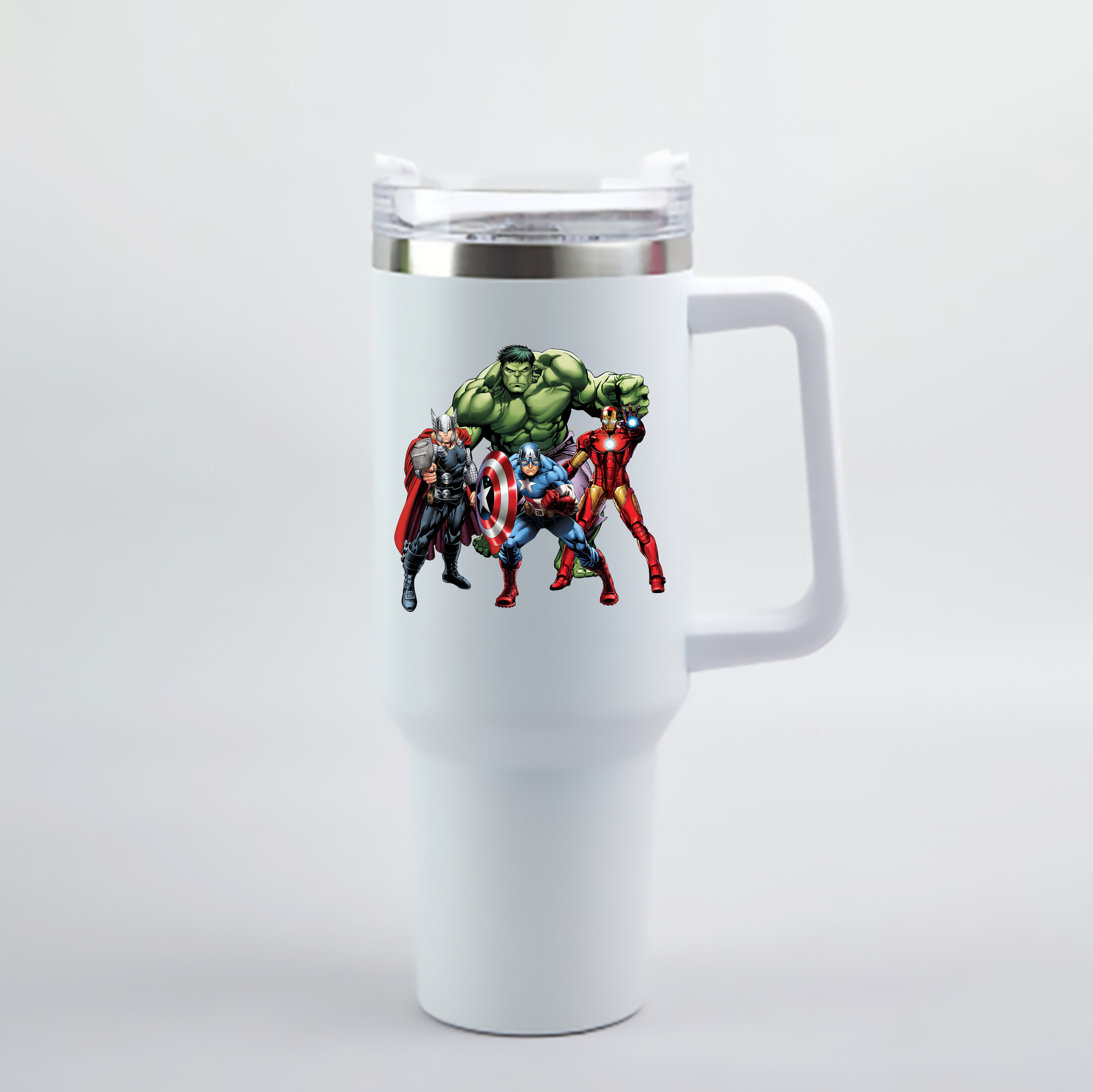 （画像用） アベンジャーズ The Avengers 1200mL車用タンブラー - クリスタルステッカー（プラスチックストロー付き）