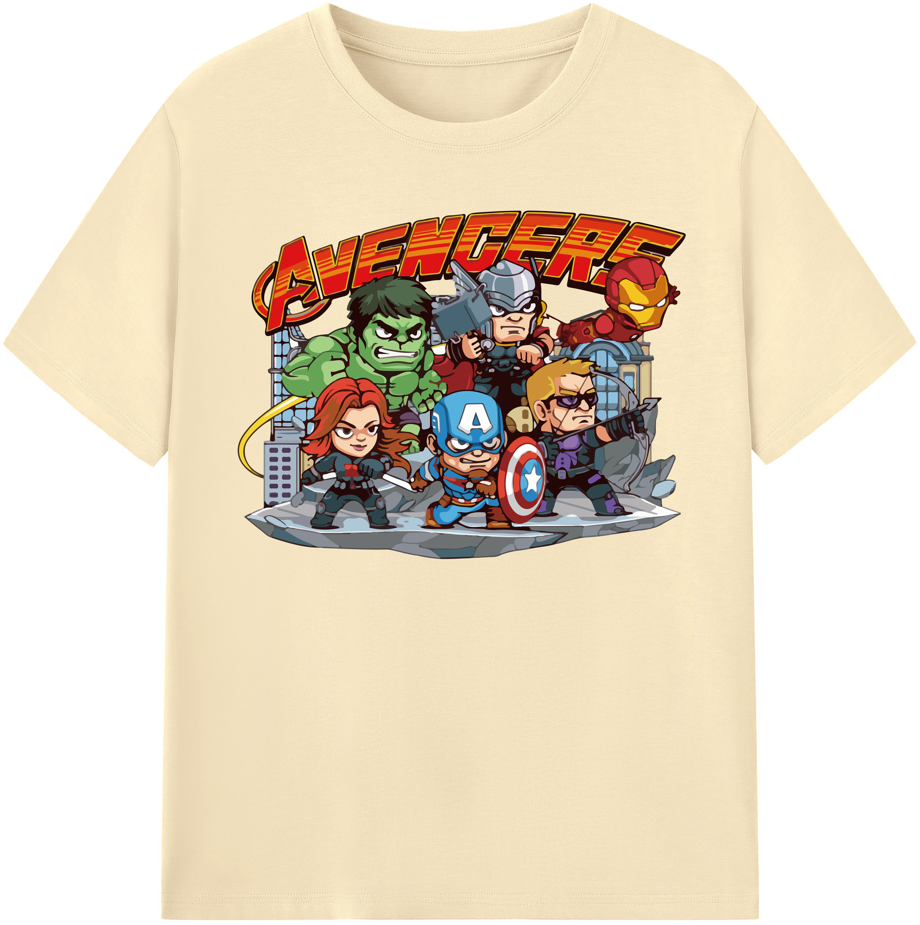 （画像用） アベンジャーズ The Avengers 綿100％半袖Tシャツ（フロントプリント）