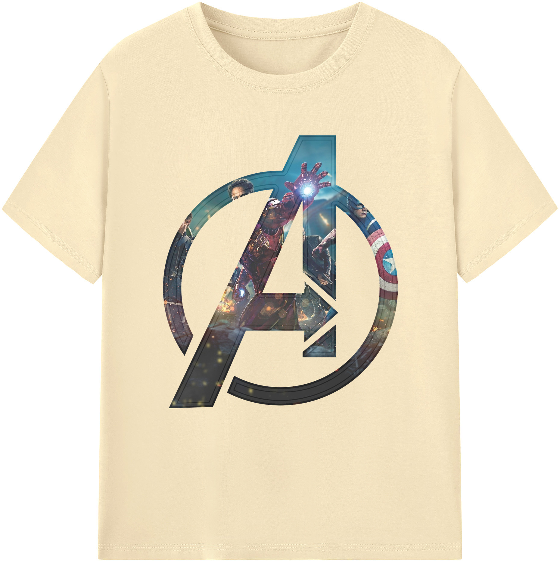 （画像用） アベンジャーズ The Avengers 綿100％半袖Tシャツ（フロントプリント）