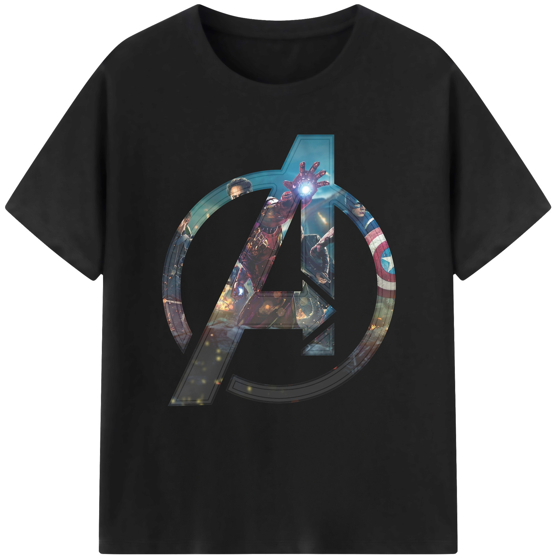 （画像用） アベンジャーズ The Avengers 綿100％半袖Tシャツ（フロントプリント）