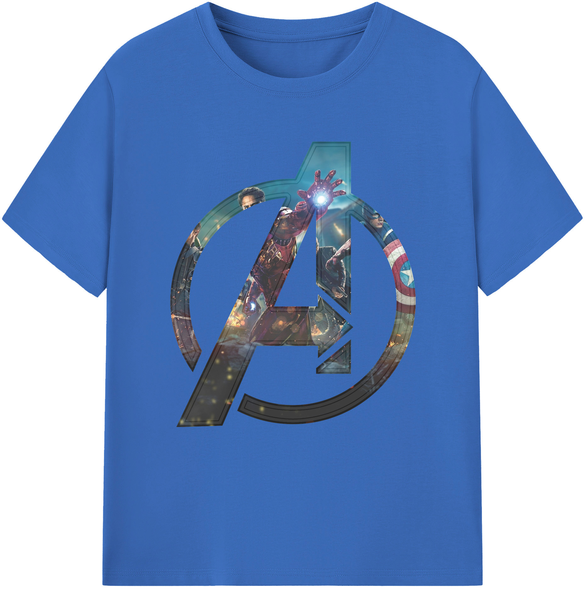 （画像用） アベンジャーズ The Avengers 綿100％半袖Tシャツ（フロントプリント）