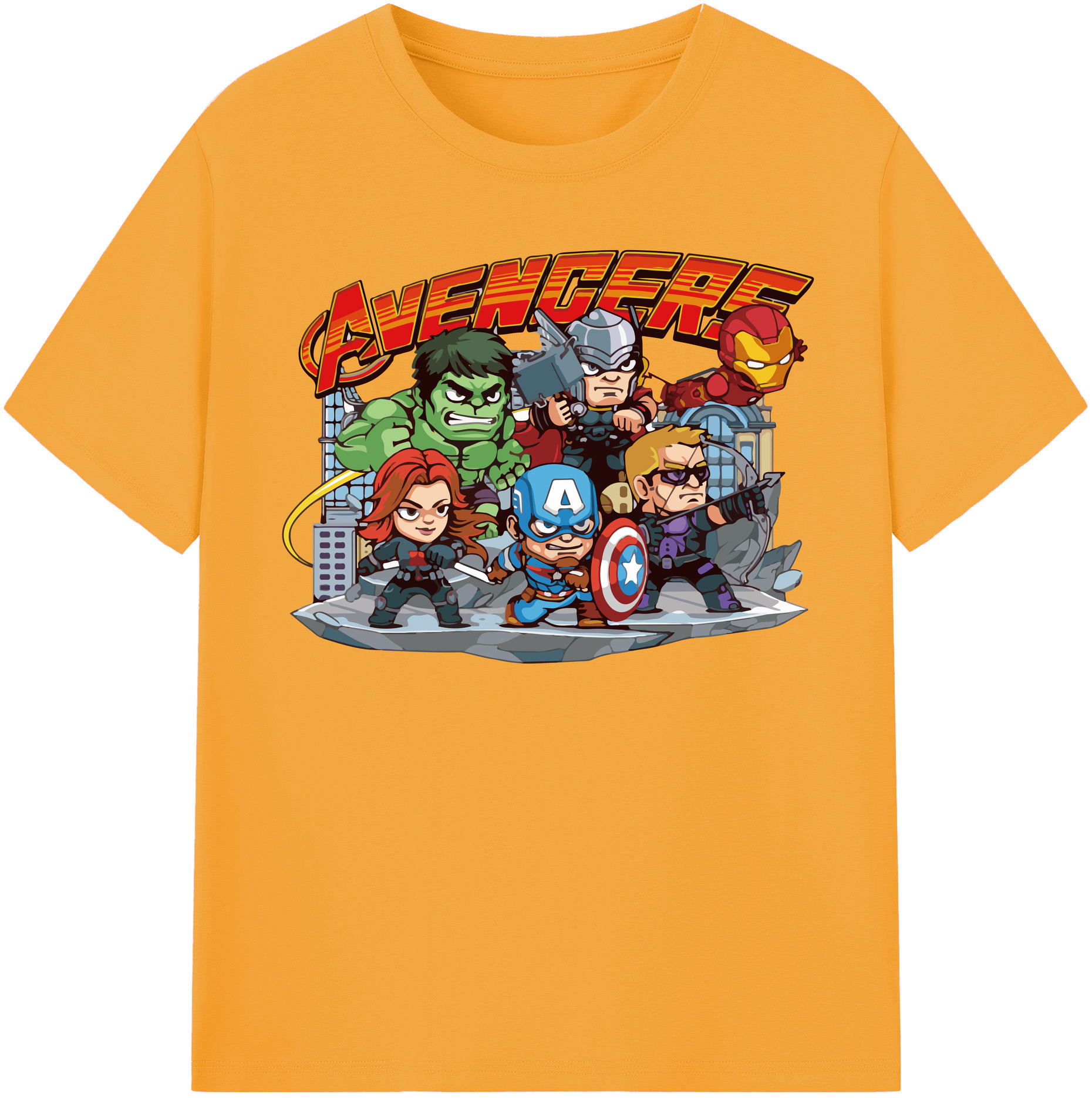 （画像用） アベンジャーズ The Avengers 綿100％半袖Tシャツ（フロントプリント）