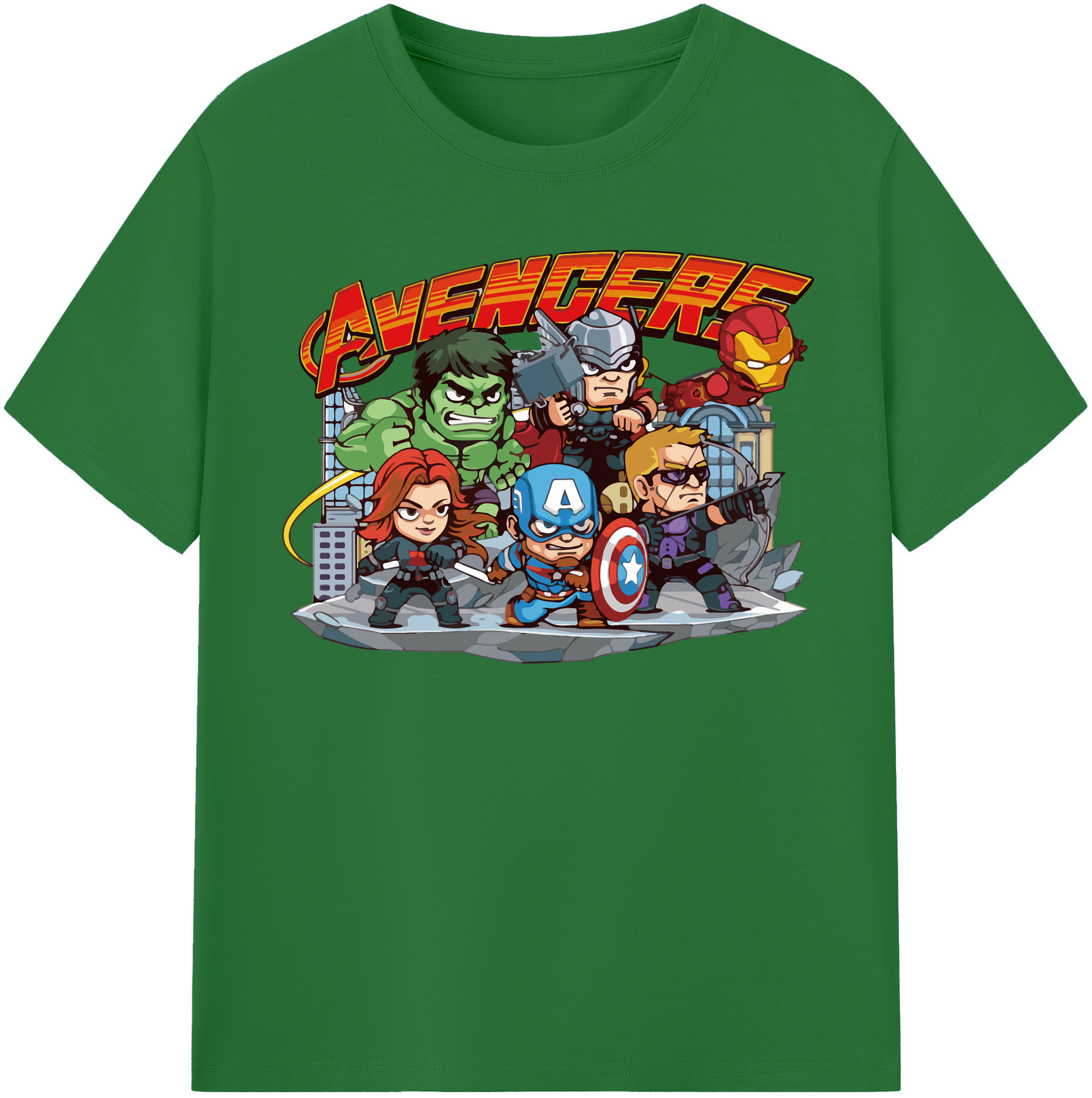 （画像用） アベンジャーズ The Avengers 綿100％半袖Tシャツ（フロントプリント）