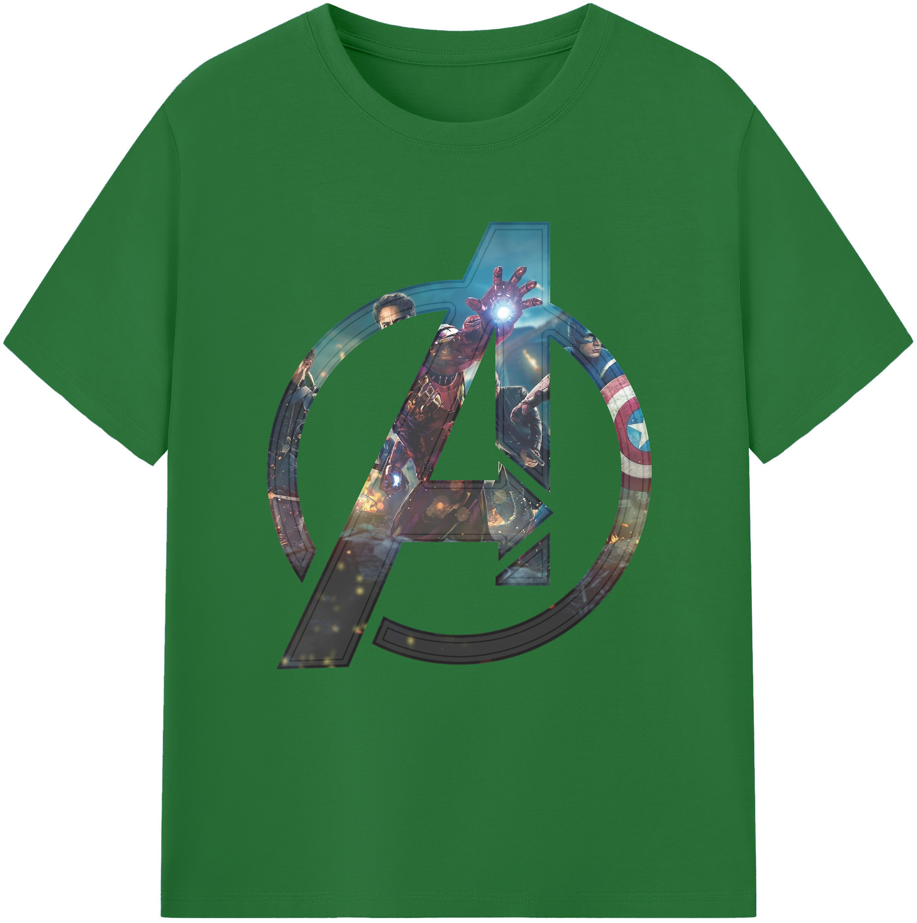 （画像用） アベンジャーズ The Avengers 綿100％半袖Tシャツ（フロントプリント）