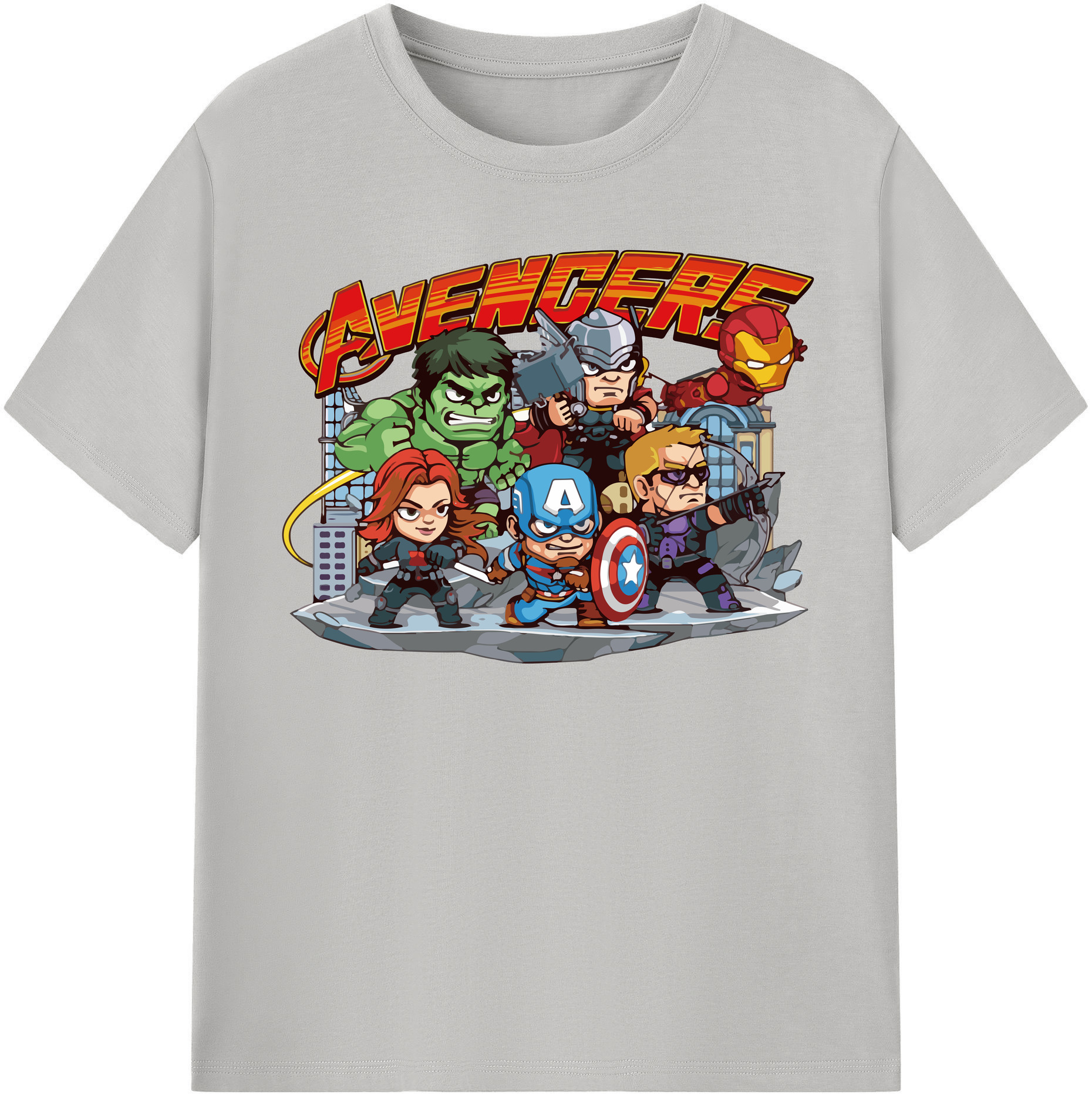 （画像用） アベンジャーズ The Avengers 綿100％半袖Tシャツ（フロントプリント）