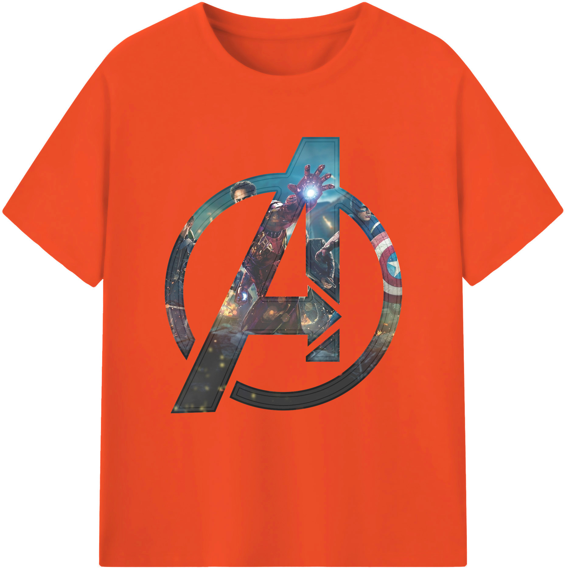 （画像用） アベンジャーズ The Avengers 綿100％半袖Tシャツ（フロントプリント）