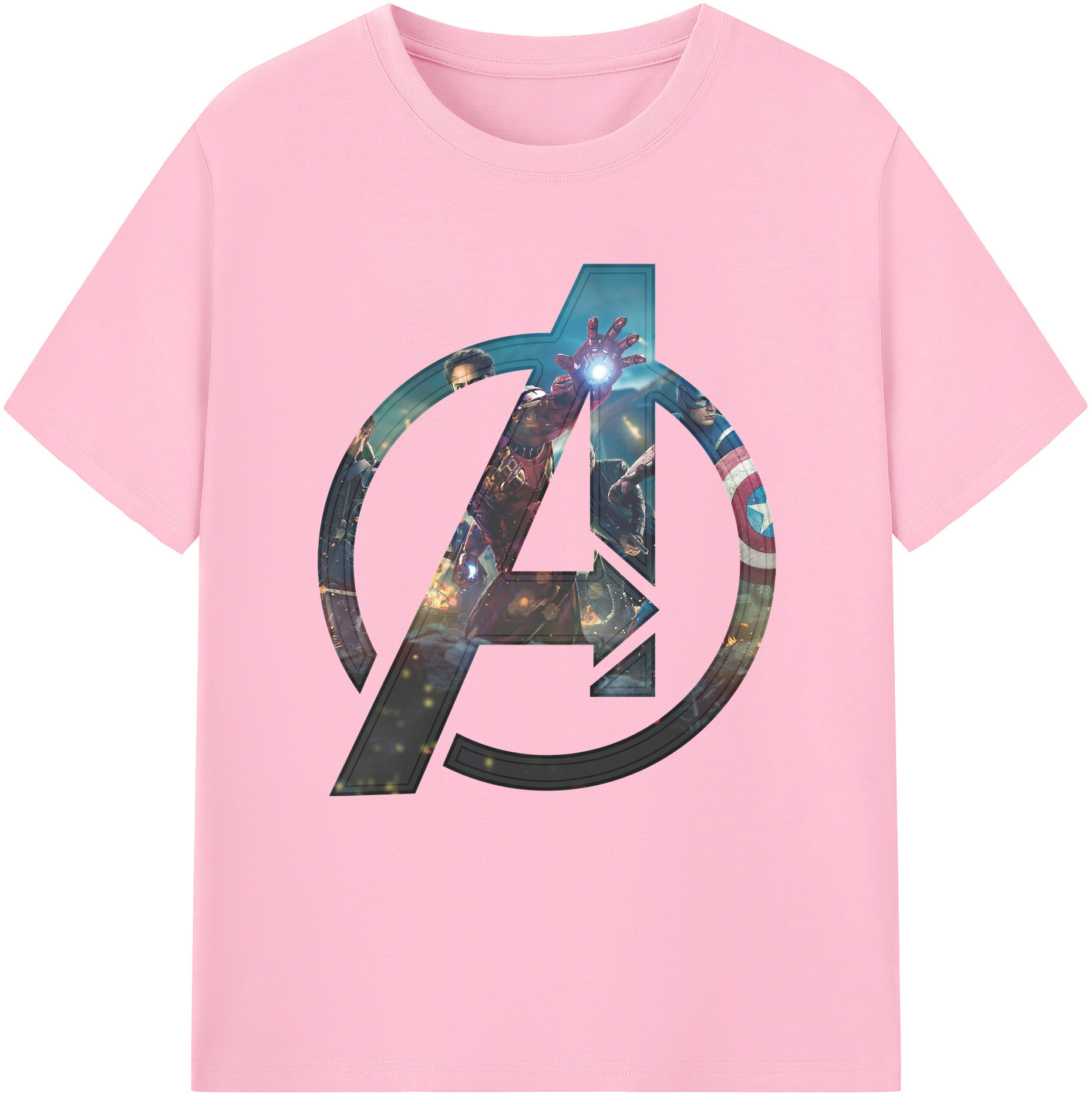 （画像用） アベンジャーズ The Avengers 綿100％半袖Tシャツ（フロントプリント）