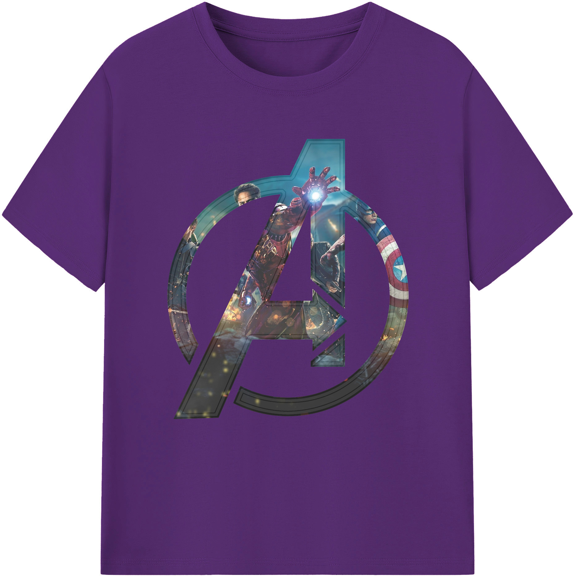 （画像用） アベンジャーズ The Avengers 綿100％半袖Tシャツ（フロントプリント）